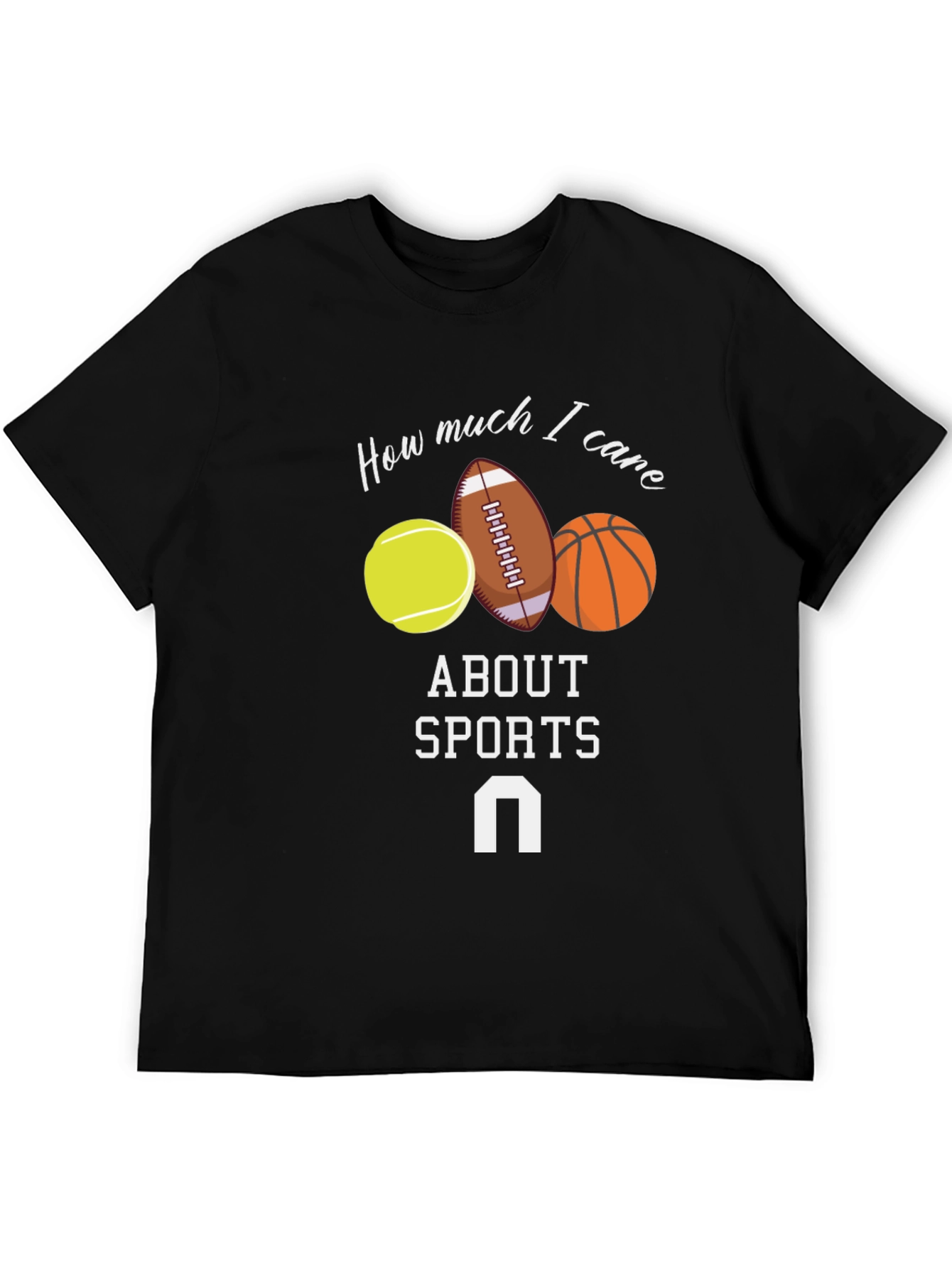 Humorous Sports Fan Graphic Tee - Black