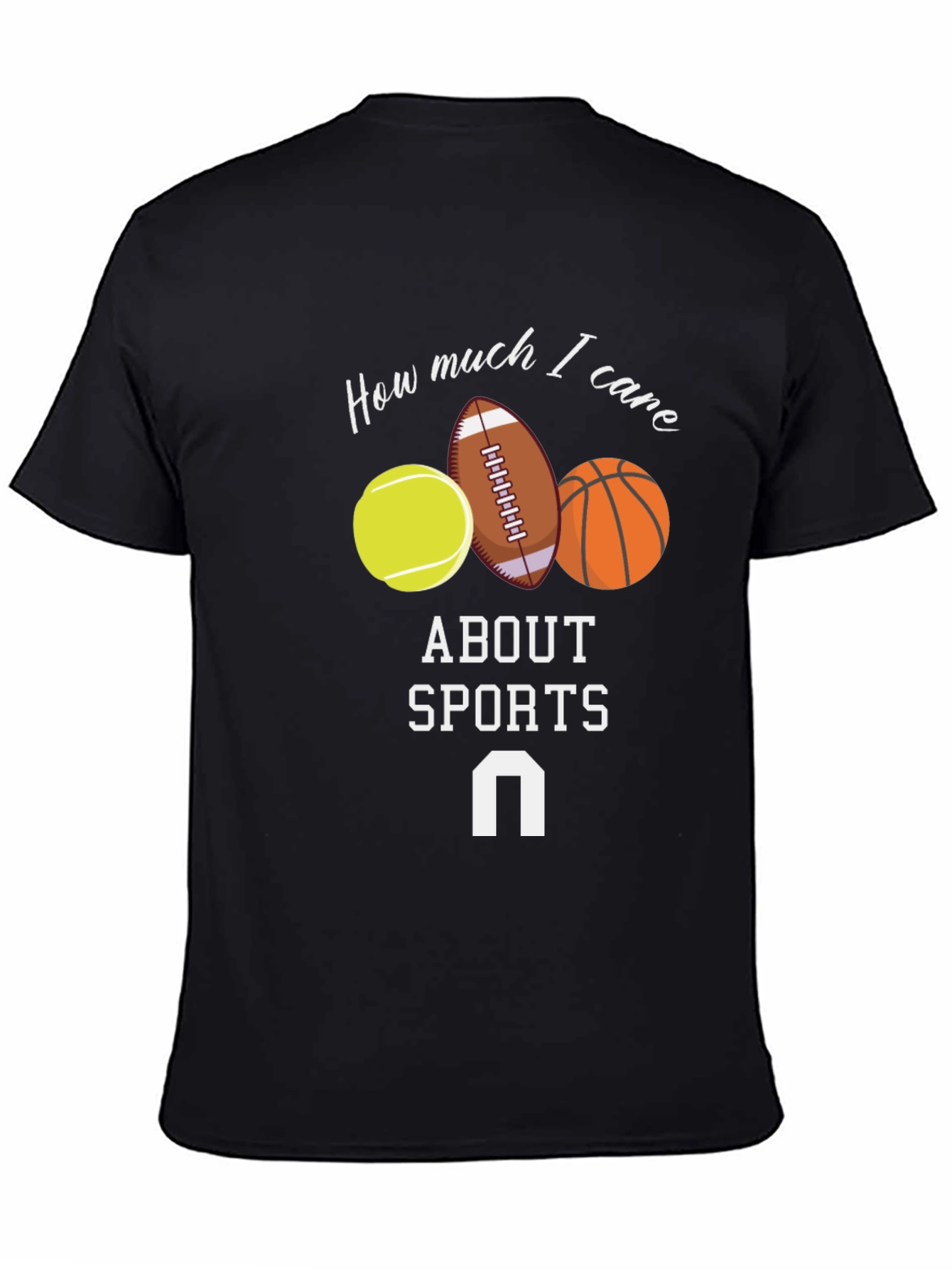 Humorous Sports Fan Graphic Tee - Black