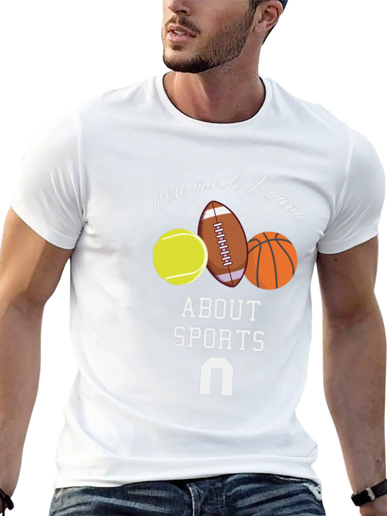 Humorous Sports Fan Graphic Tee - Black