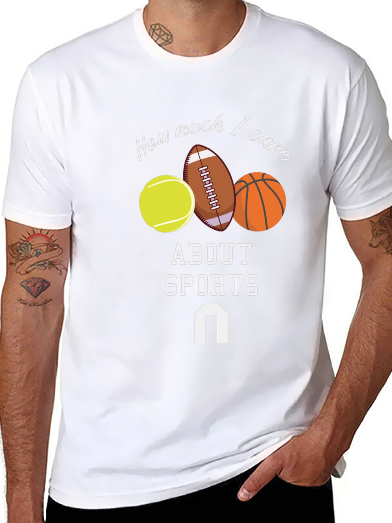 Humorous Sports Fan Graphic Tee - Black