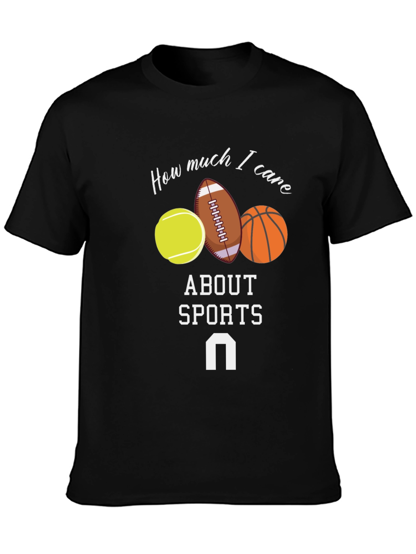 Humorous Sports Fan Graphic Tee - Black