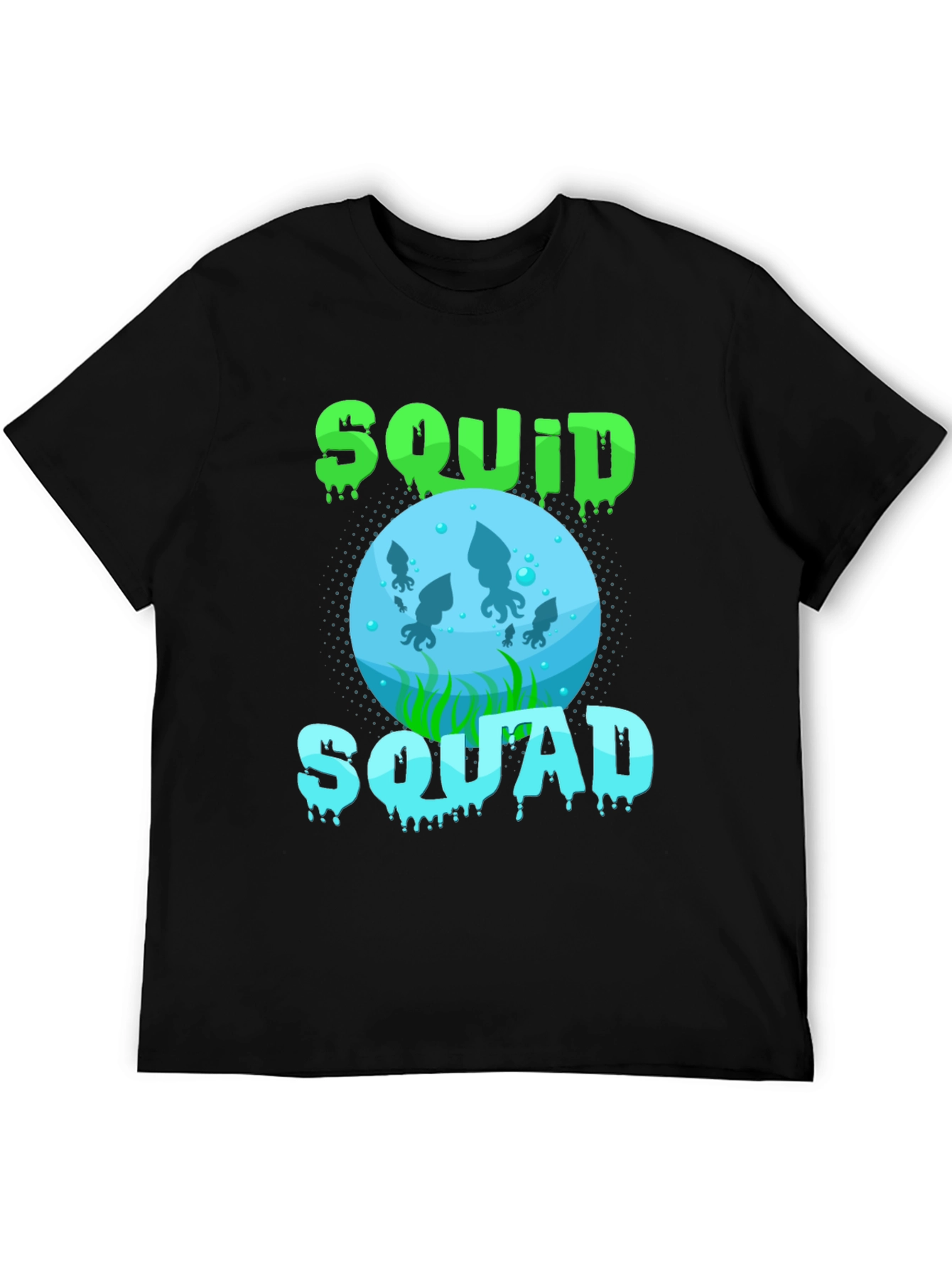 Squid Squad Graphic Print Black T-Shirt