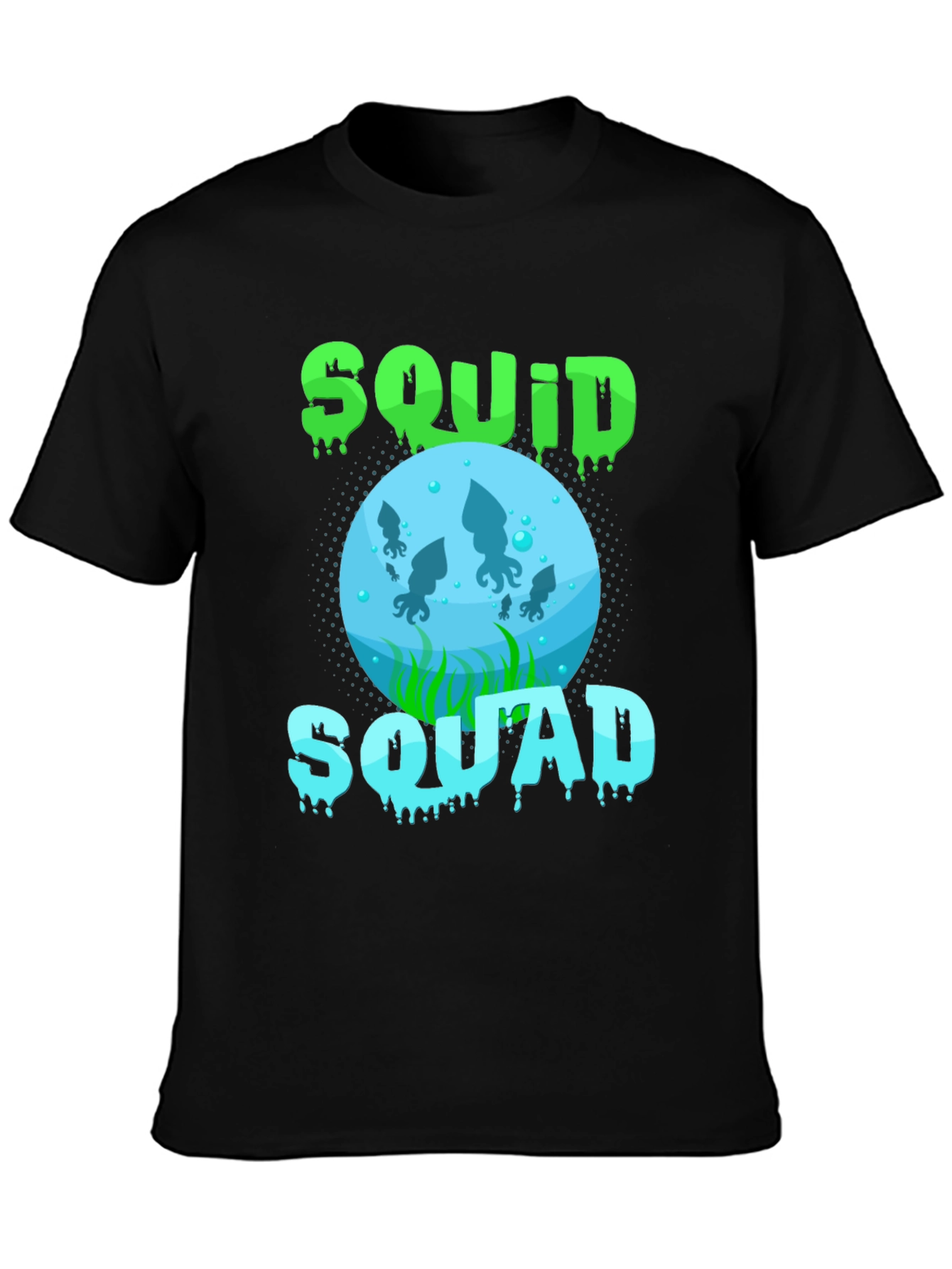 Squid Squad Graphic Print Black T-Shirt