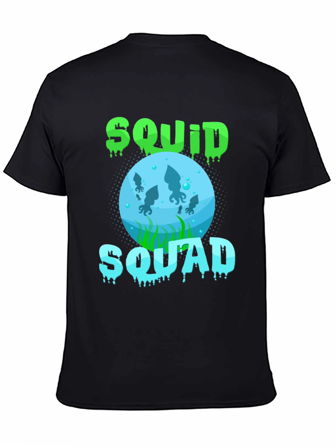 Squid Squad Graphic Print Black T-Shirt