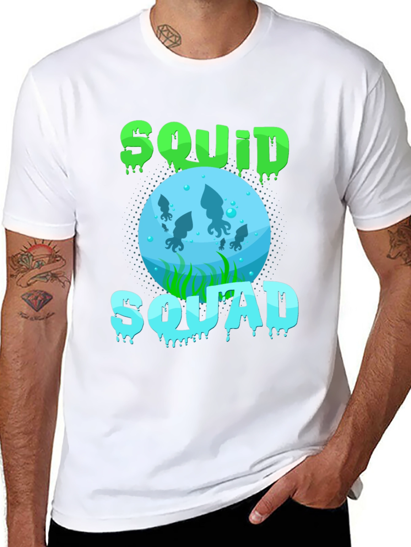 Squid Squad Graphic Print Black T-Shirt