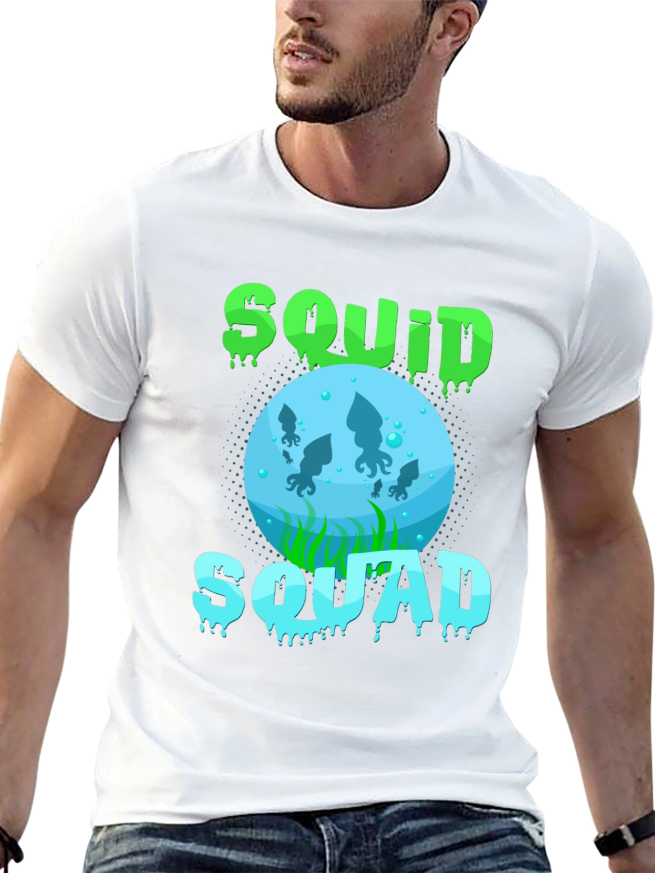 Squid Squad Graphic Print Black T-Shirt