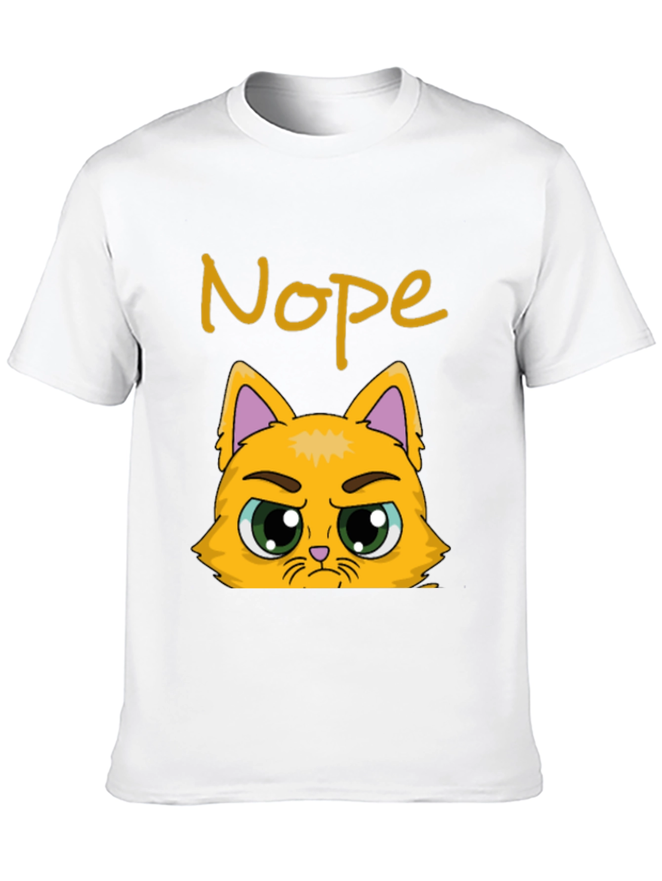 Nope Cat Graphic T-Shirt - Funny Grumpy Kitten Tee