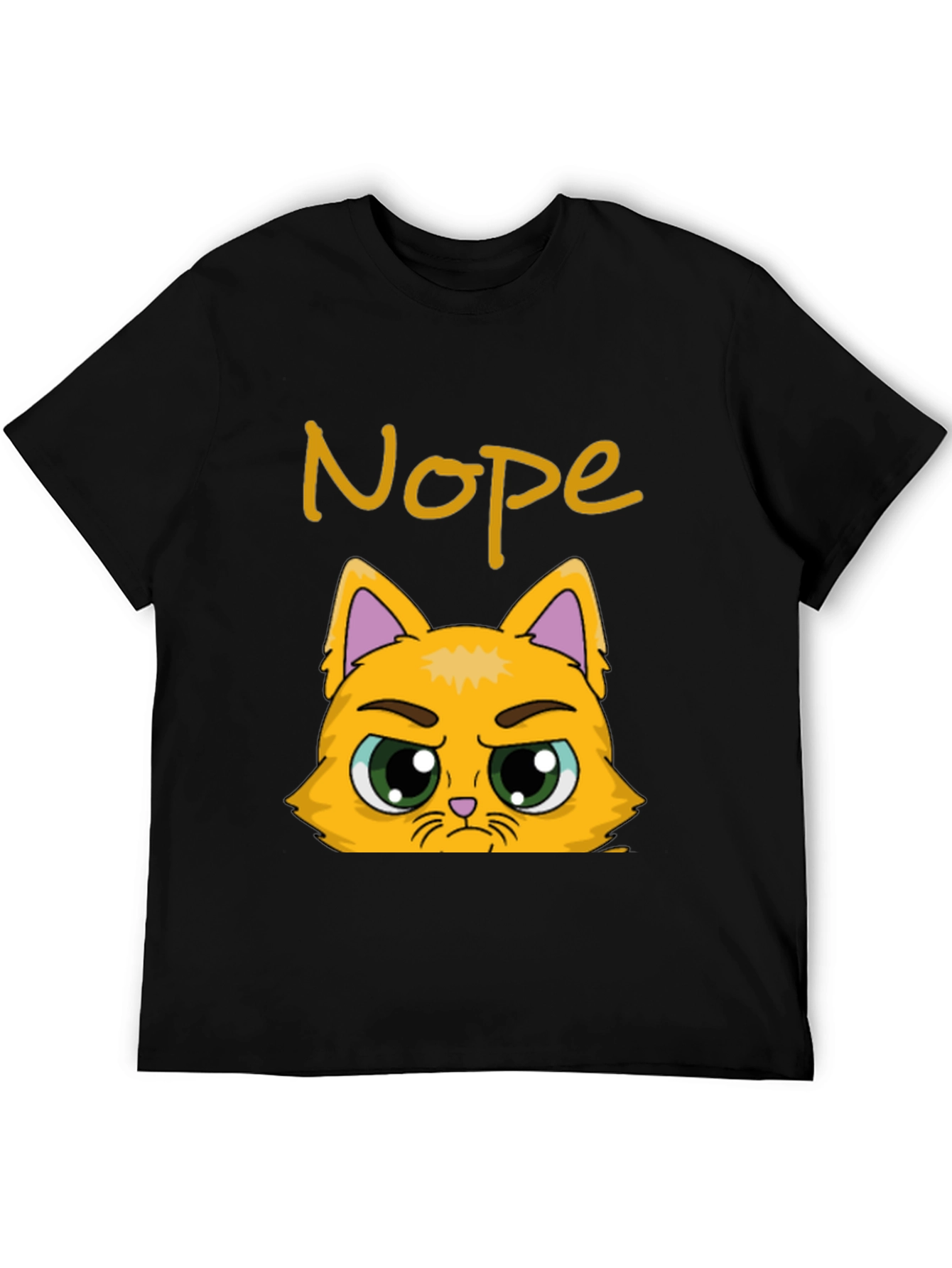Nope Cat Graphic T-Shirt - Funny Grumpy Kitten Tee