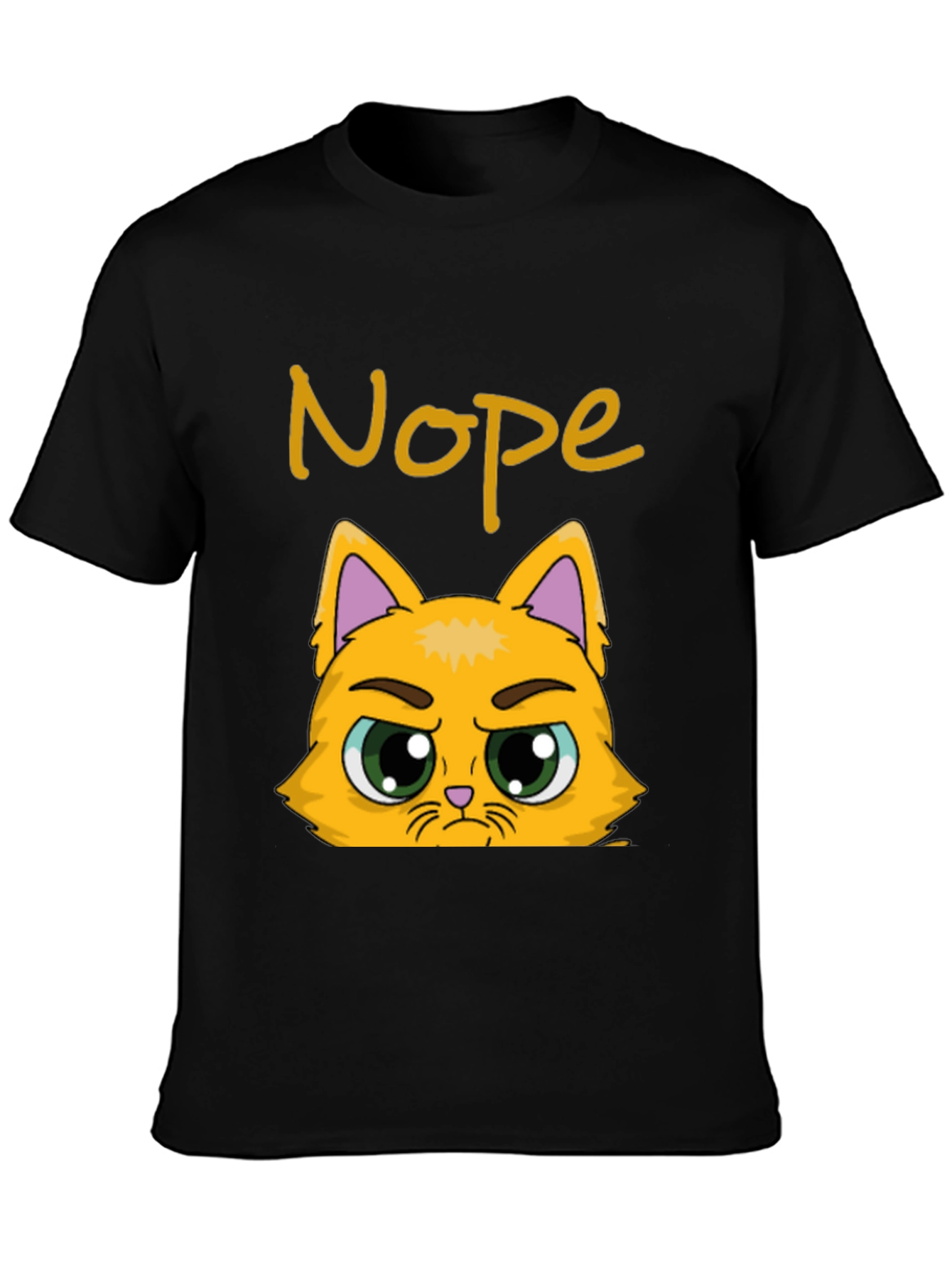 Nope Cat Graphic T-Shirt - Funny Grumpy Kitten Tee