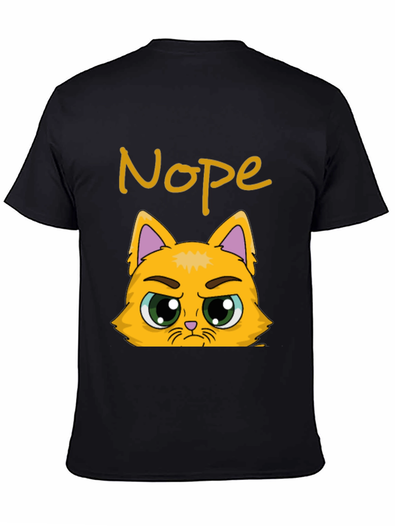 Nope Cat Graphic T-Shirt - Funny Grumpy Kitten Tee