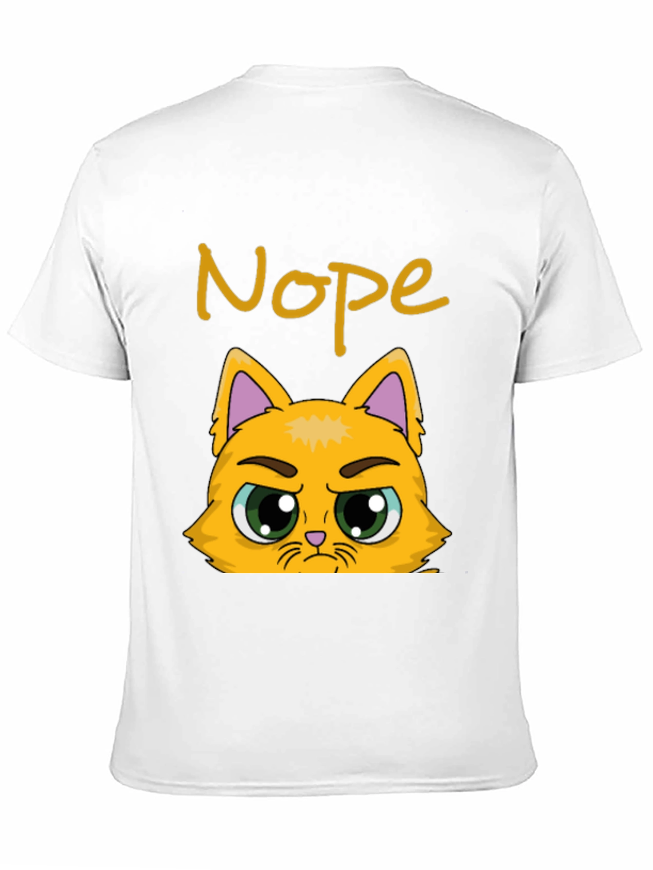 Nope Cat Graphic T-Shirt - Funny Grumpy Kitten Tee