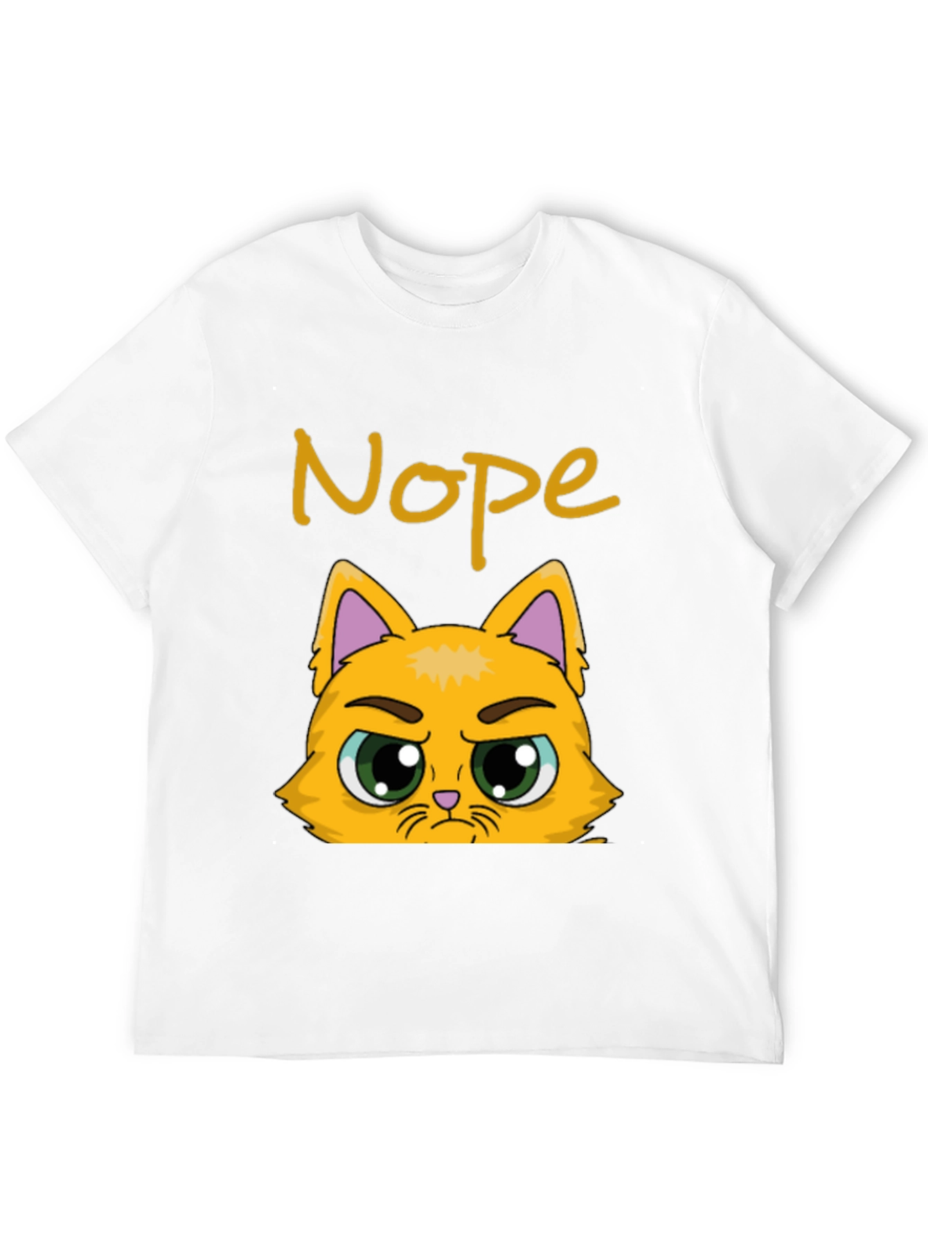 Nope Cat Graphic T-Shirt - Funny Grumpy Kitten Tee