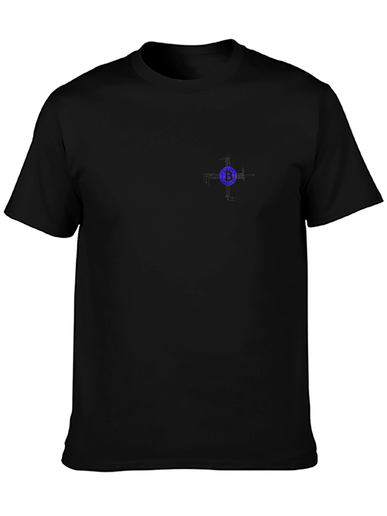 Bitcoin Blue Logo Black T-Shirt