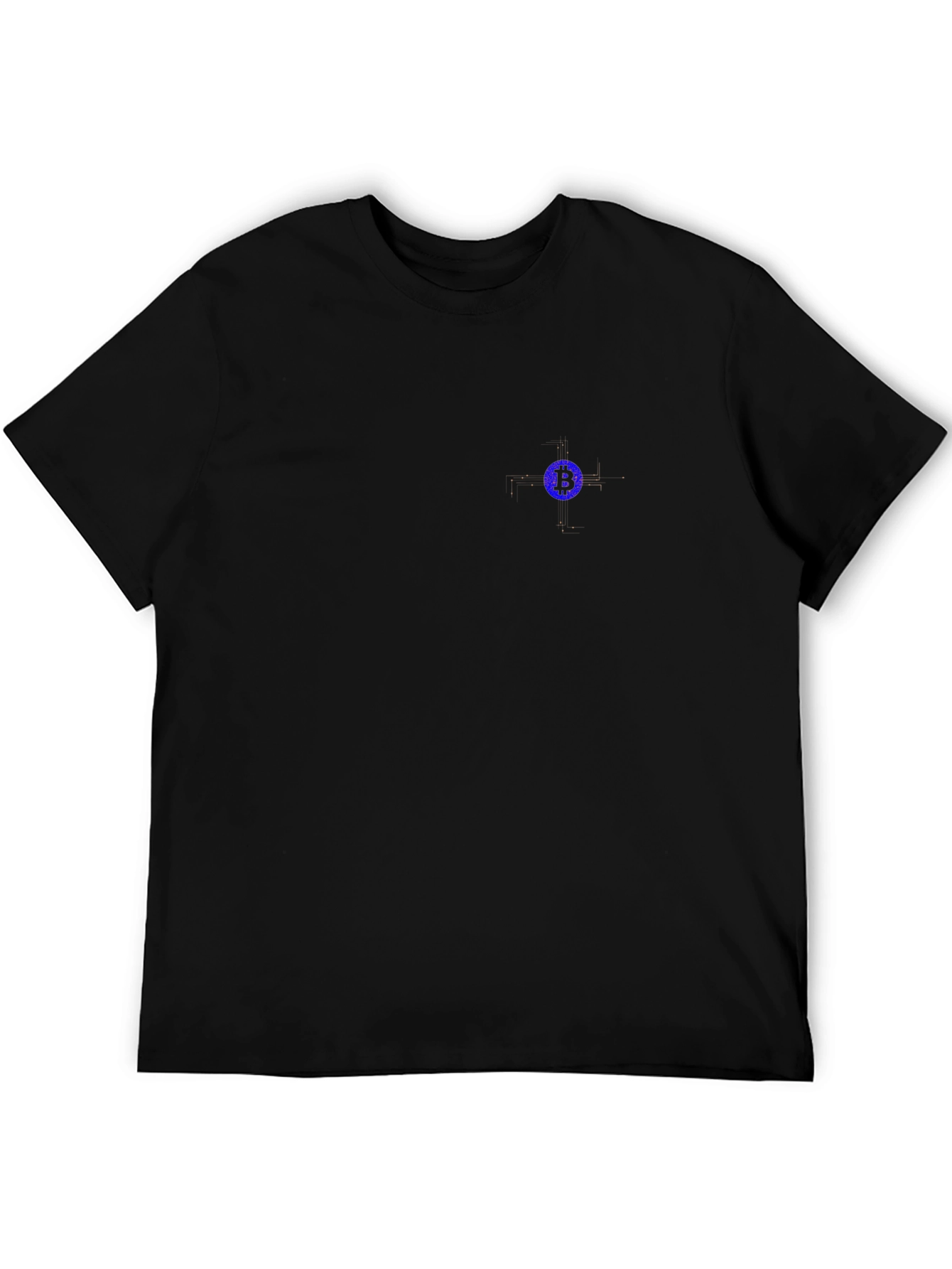 Bitcoin Blue Logo Black T-Shirt