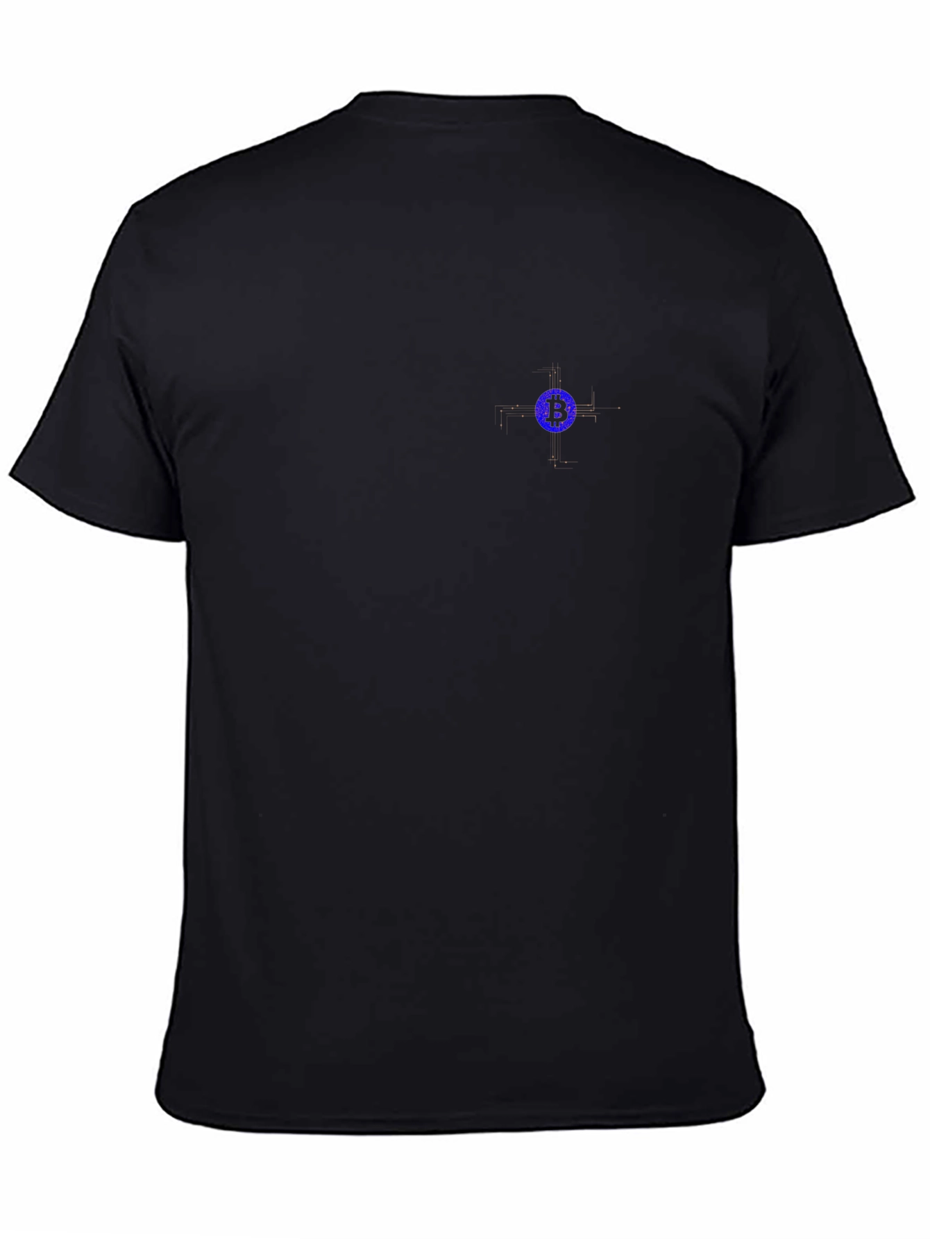 Bitcoin Blue Logo Black T-Shirt