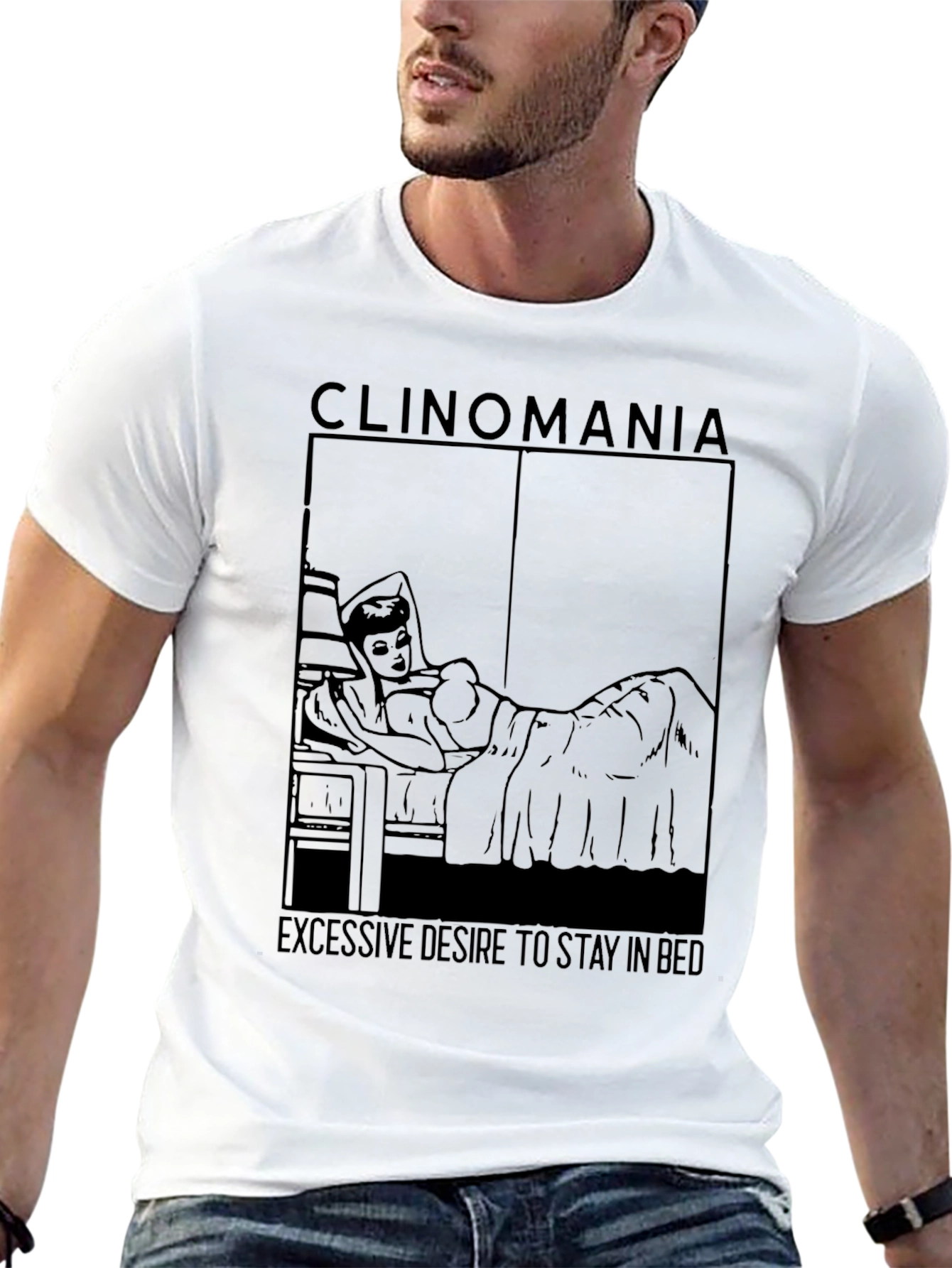Clinomania T-Shirt - Stay in Bed Graphic Tee