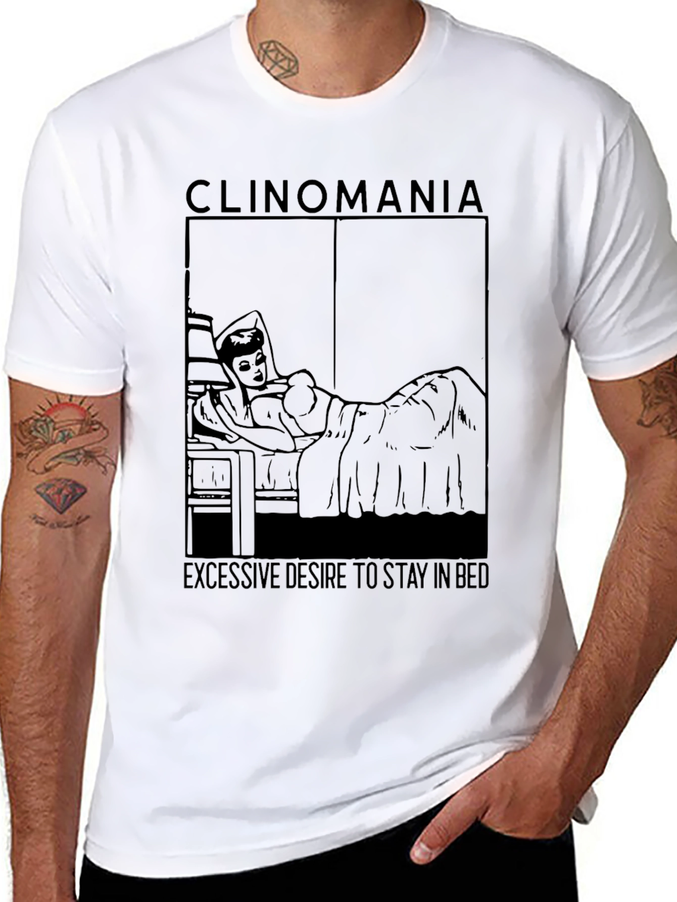 Clinomania T-Shirt - Stay in Bed Graphic Tee