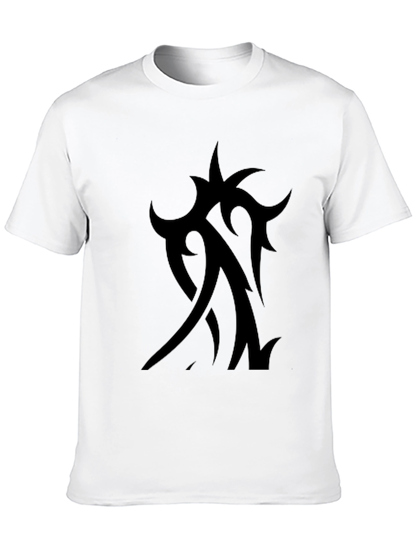 Mens Black Tribal Tattoo Graphic Tee - Casual Style