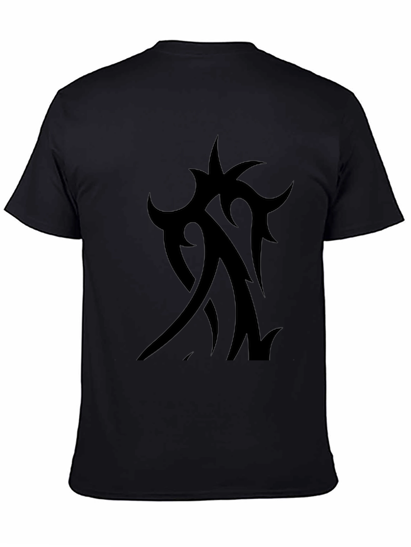 Mens Black Tribal Tattoo Graphic Tee - Casual Style
