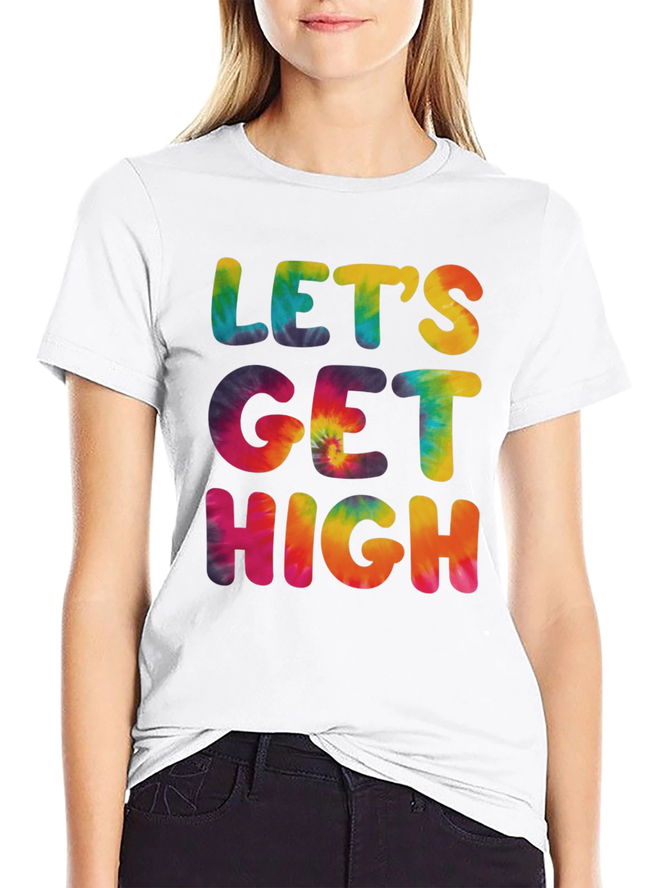 Lets Get High Tie-Dye Graphic Tee
