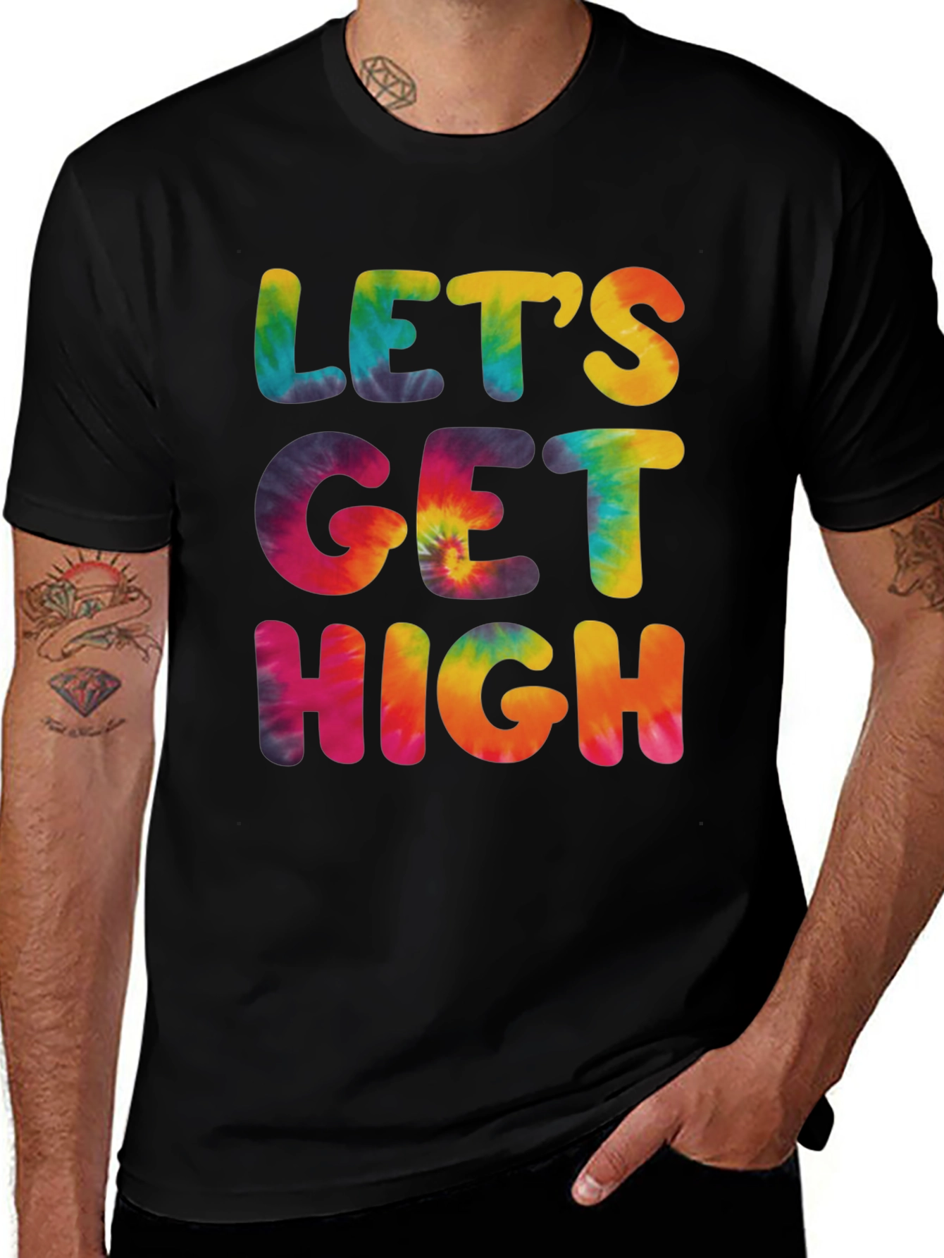 Lets Get High Tie-Dye Graphic Tee