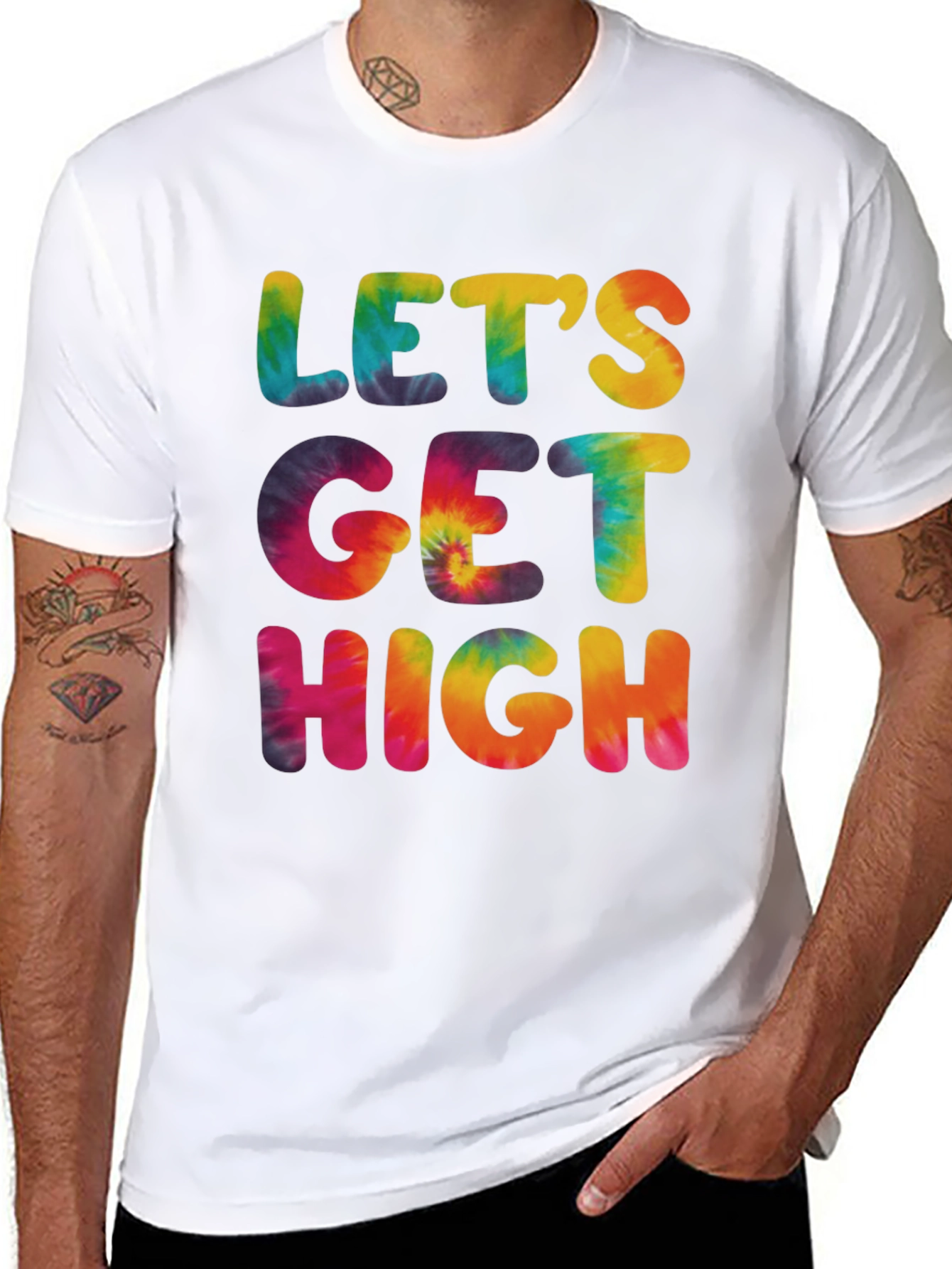 Lets Get High Tie-Dye Graphic Tee