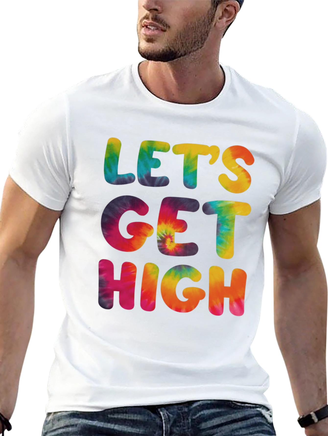 Lets Get High Tie-Dye Graphic Tee