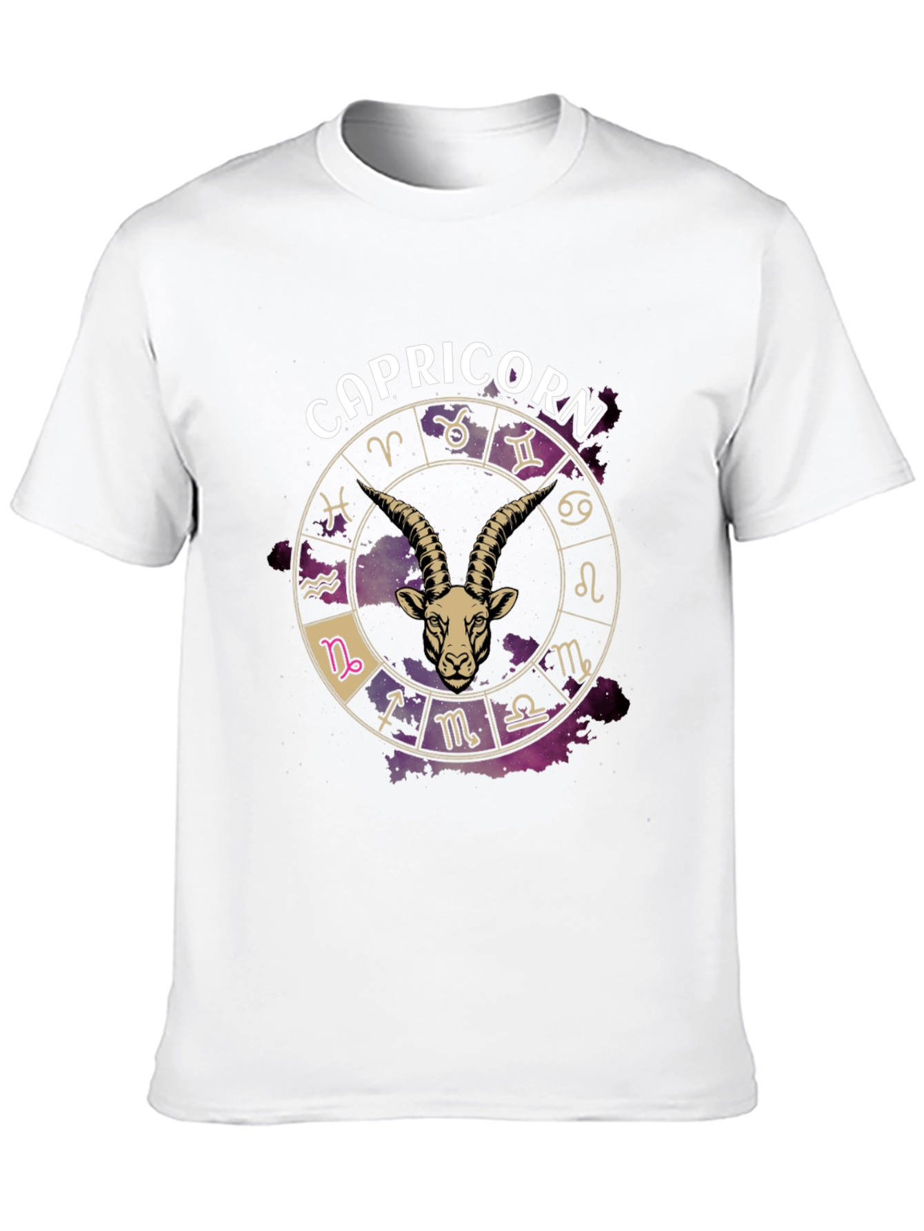 Capricorn Zodiac Graphic T-Shirt - Black