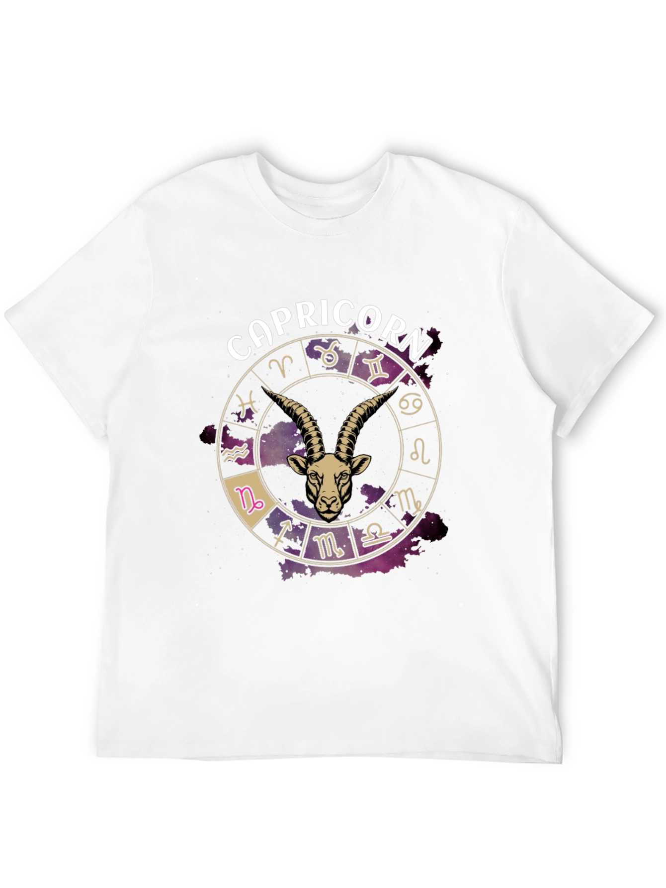 Capricorn Zodiac Graphic T-Shirt - Black