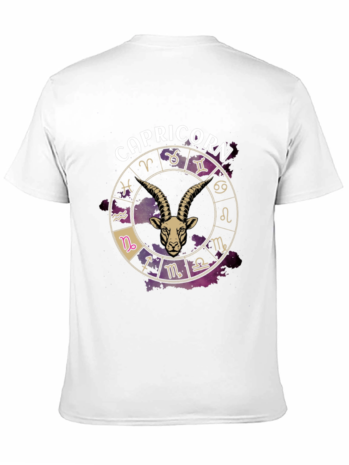 Capricorn Zodiac Graphic T-Shirt - Black