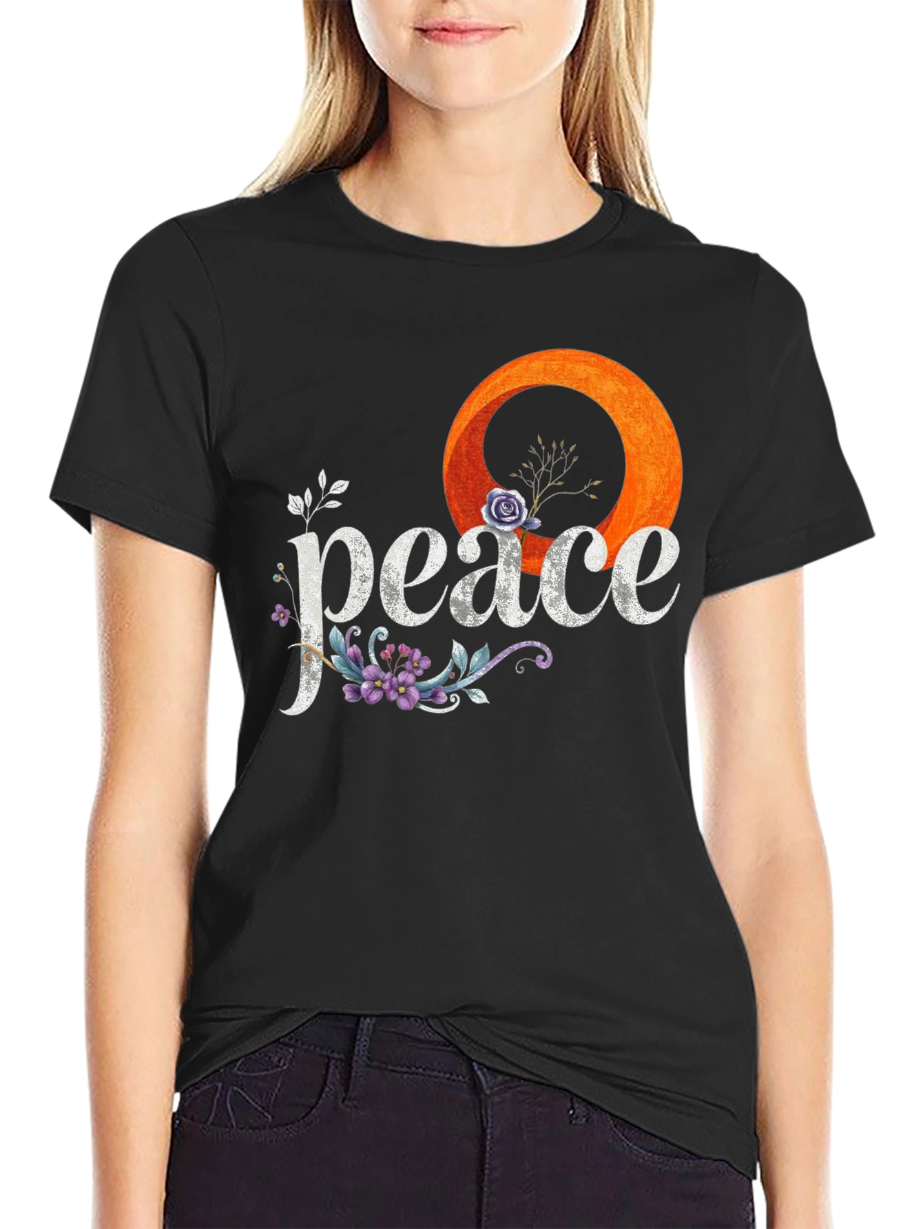 Peace Floral Graphic Tee - Stylish Comfort