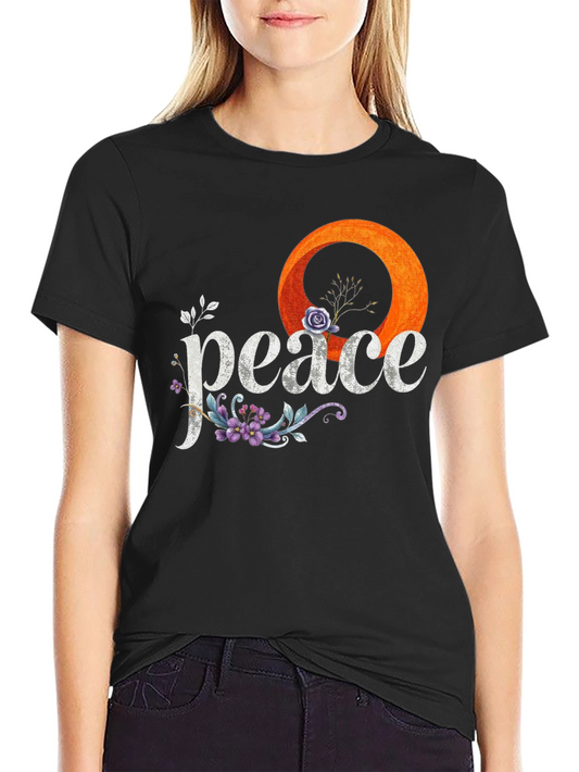 Peace Floral Graphic Tee - Stylish Comfort