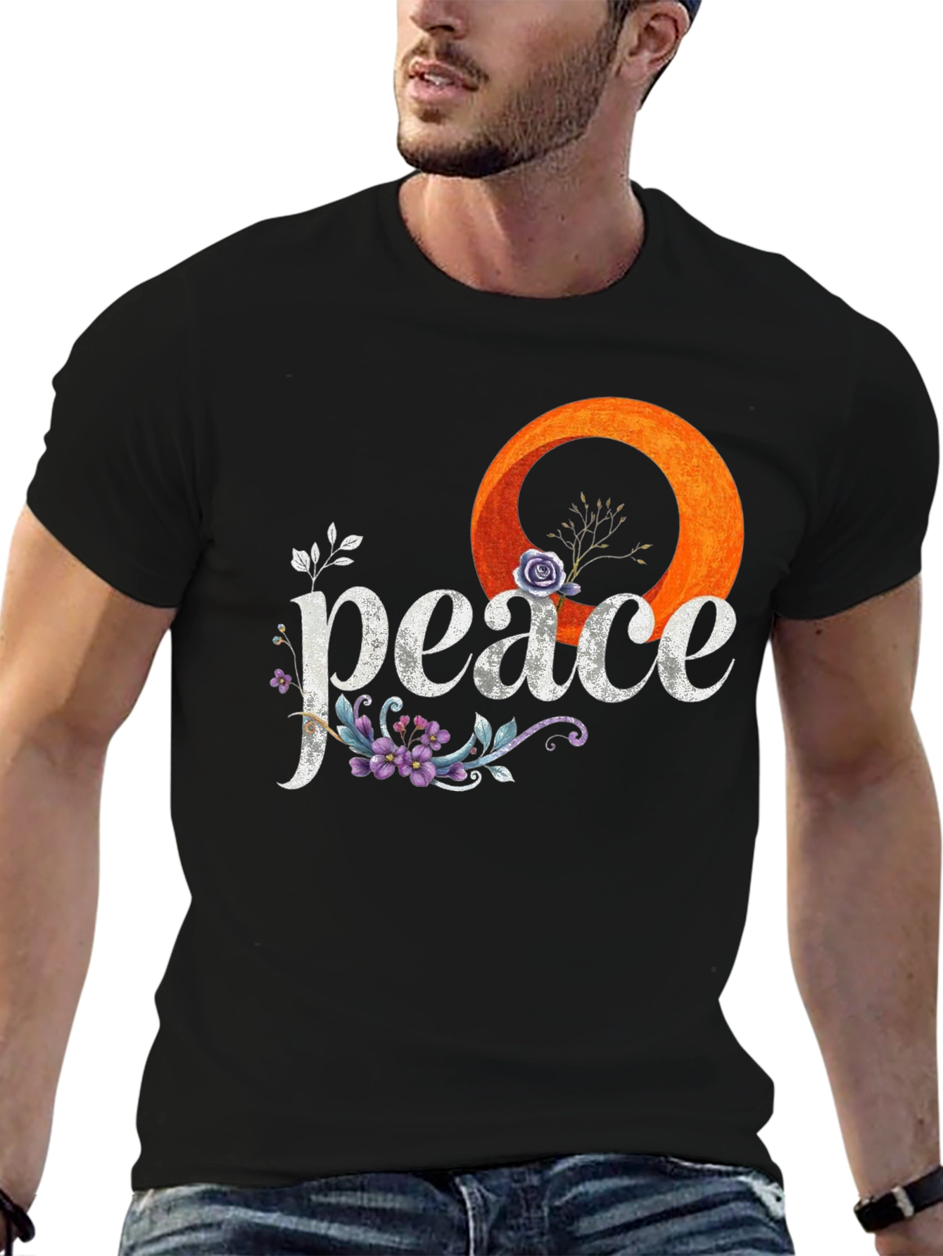 Peace Floral Graphic Tee - Stylish Comfort