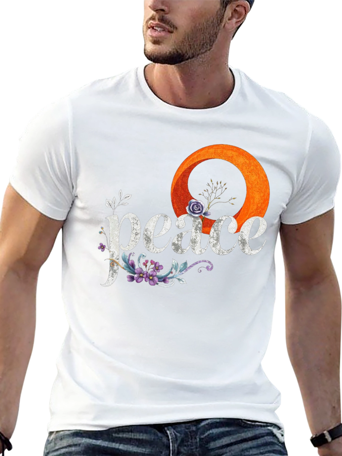 Peace Floral Graphic Tee - Stylish Comfort