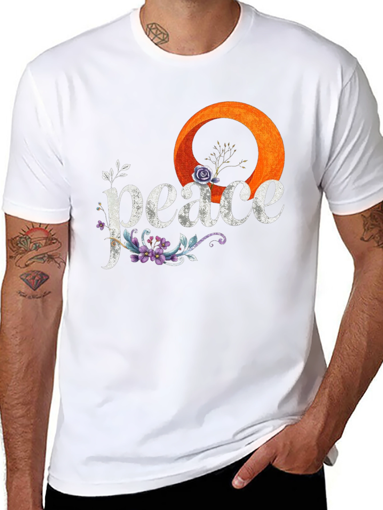 Peace Floral Graphic Tee - Stylish Comfort