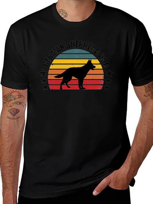 German Shepherd Dog Sunset Graphic Tee