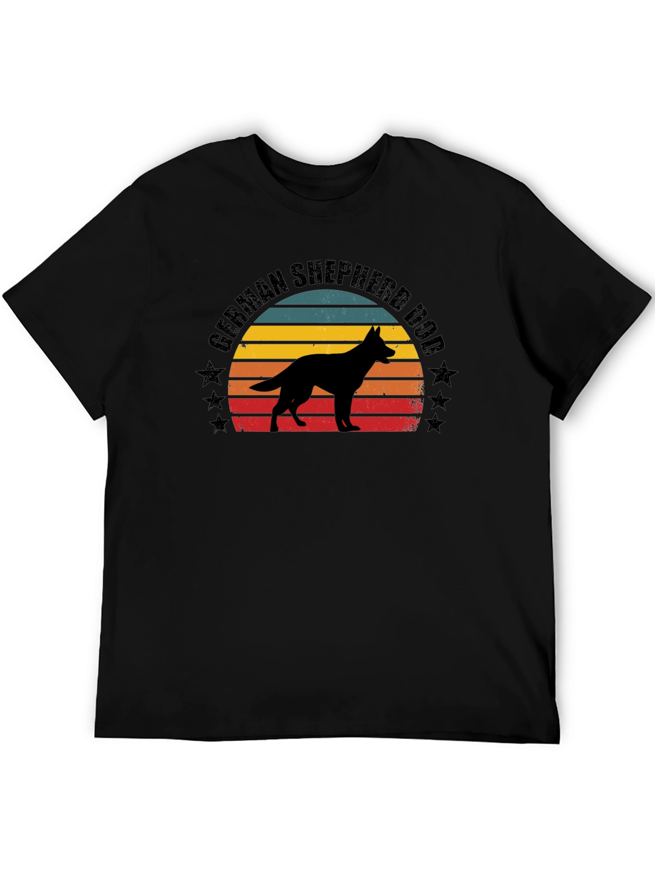 German Shepherd Dog Sunset Graphic Tee