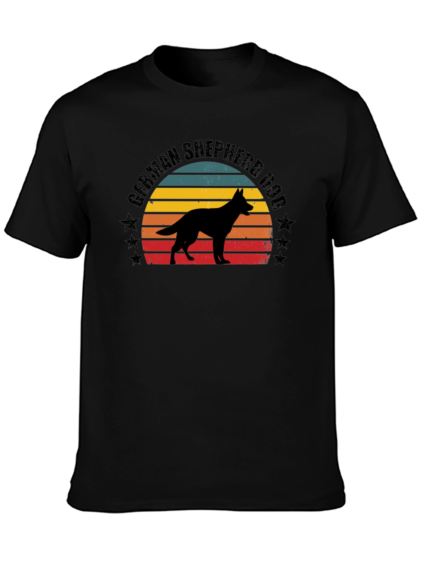 German Shepherd Dog Sunset Graphic Tee