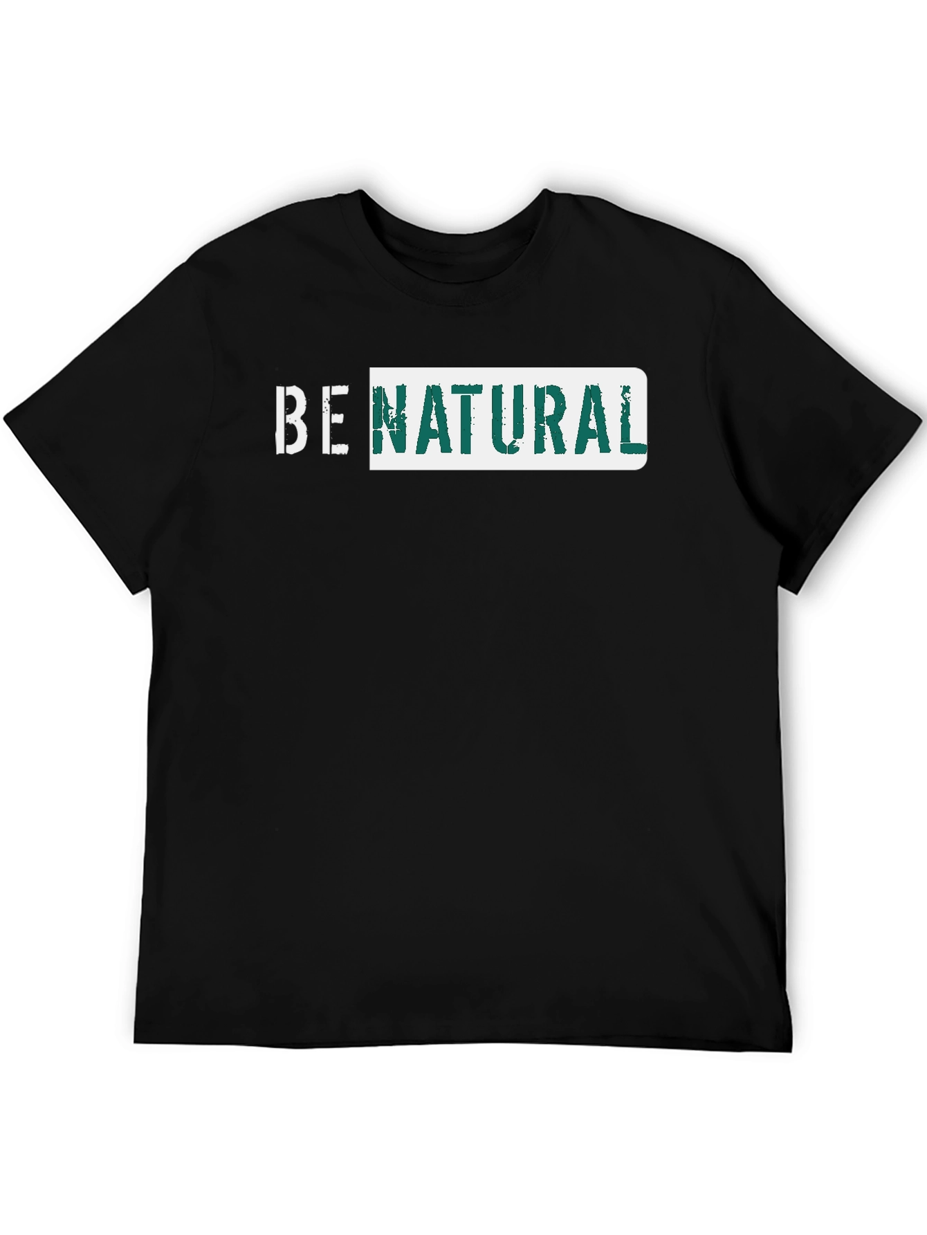 Be Natural Graphic Tee - Black Cotton T-Shirt