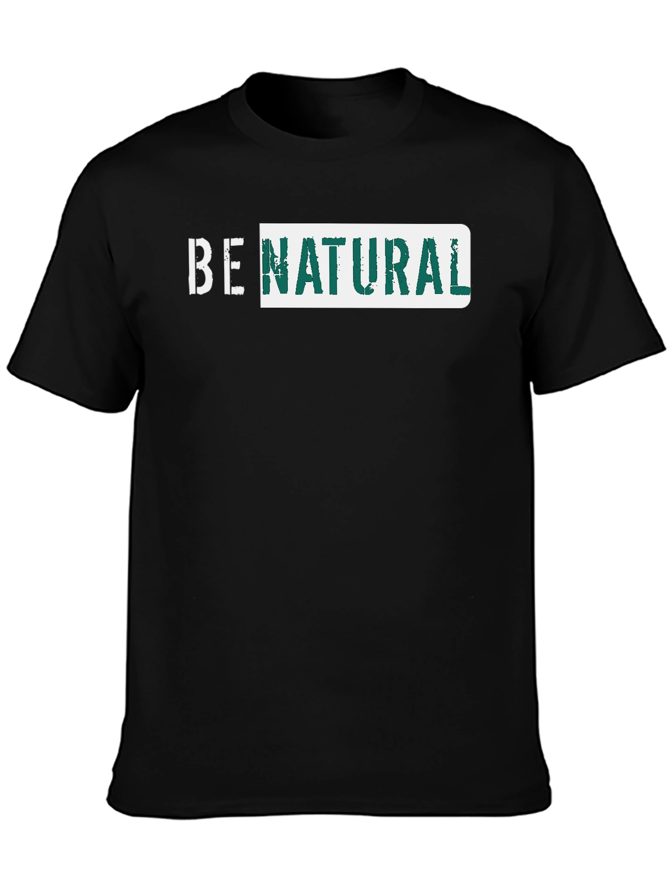 Be Natural Graphic Tee - Black Cotton T-Shirt