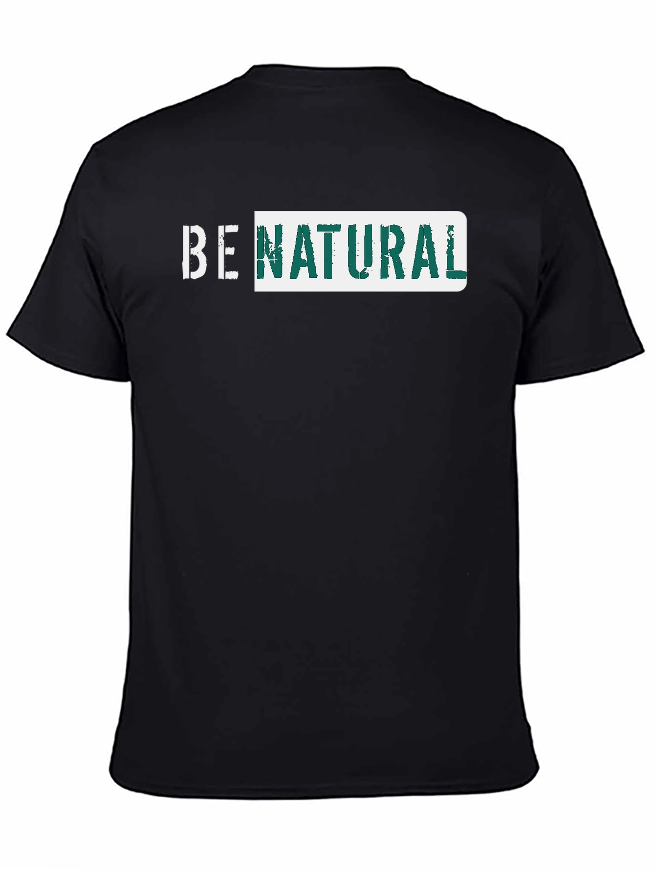 Be Natural Graphic Tee - Black Cotton T-Shirt