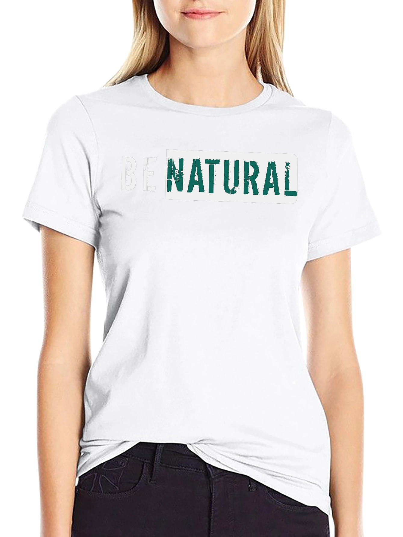 Be Natural Graphic Tee - Black Cotton T-Shirt