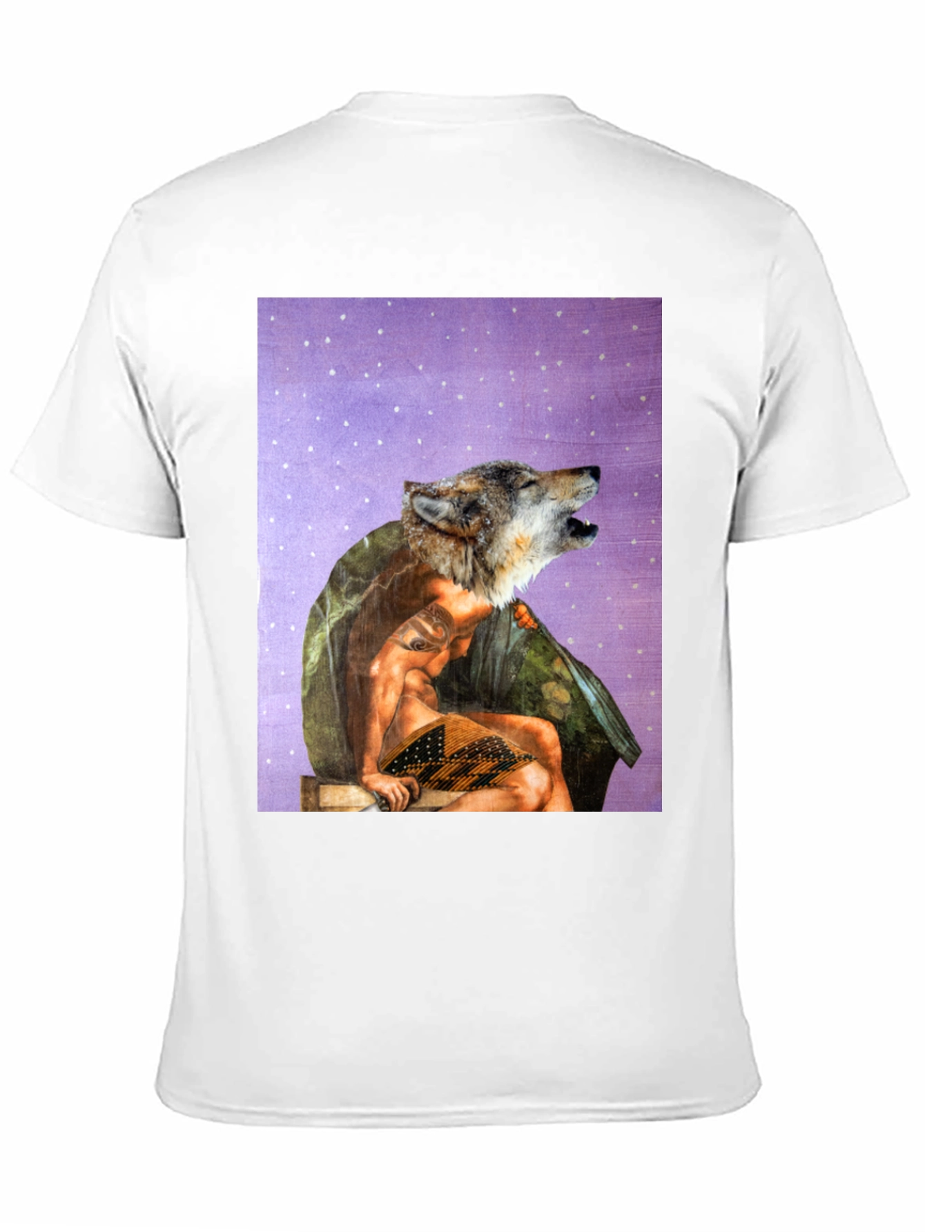 Wolf Man Graphic Tee - Black Cotton Blend