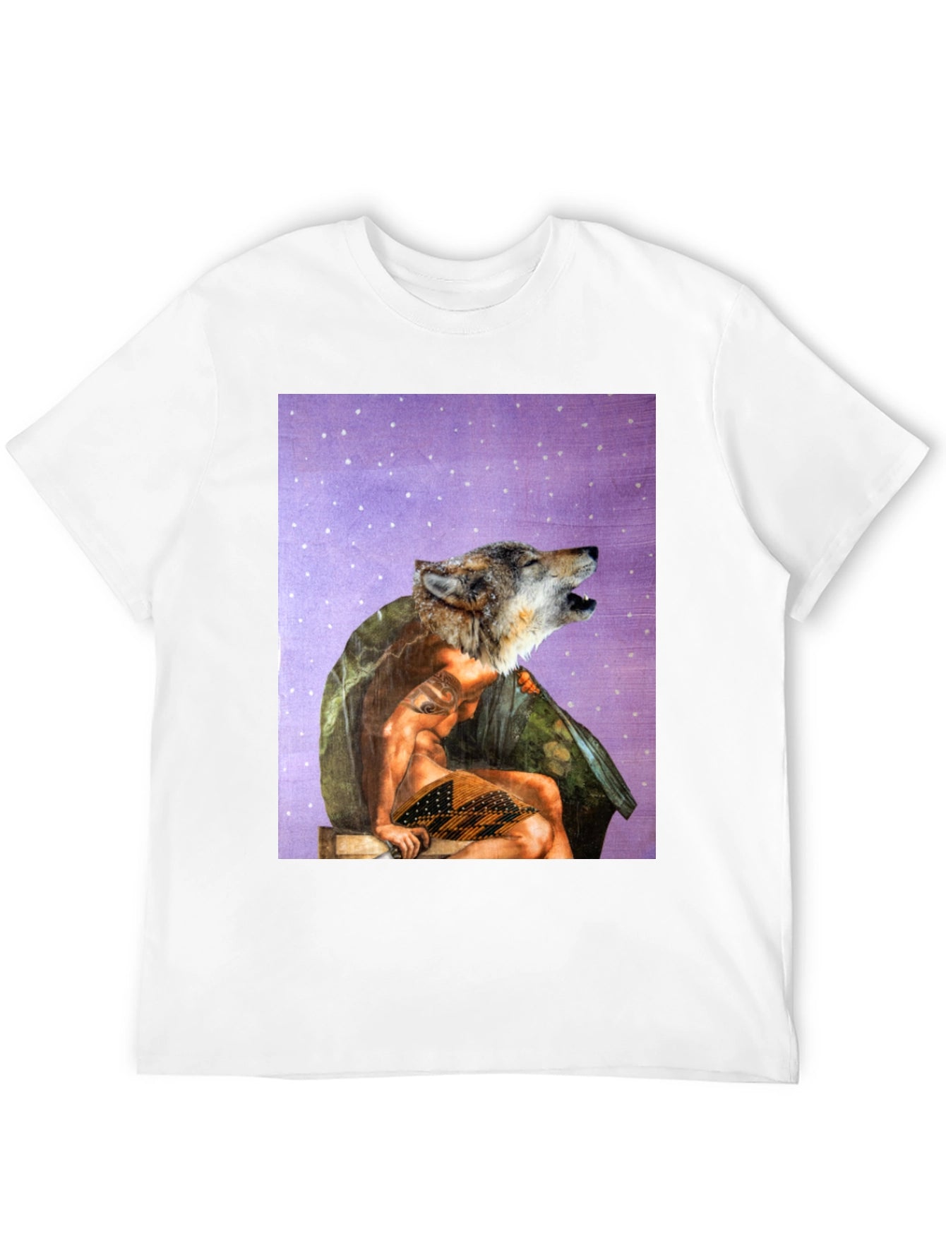 Wolf Man Graphic Tee - Black Cotton Blend