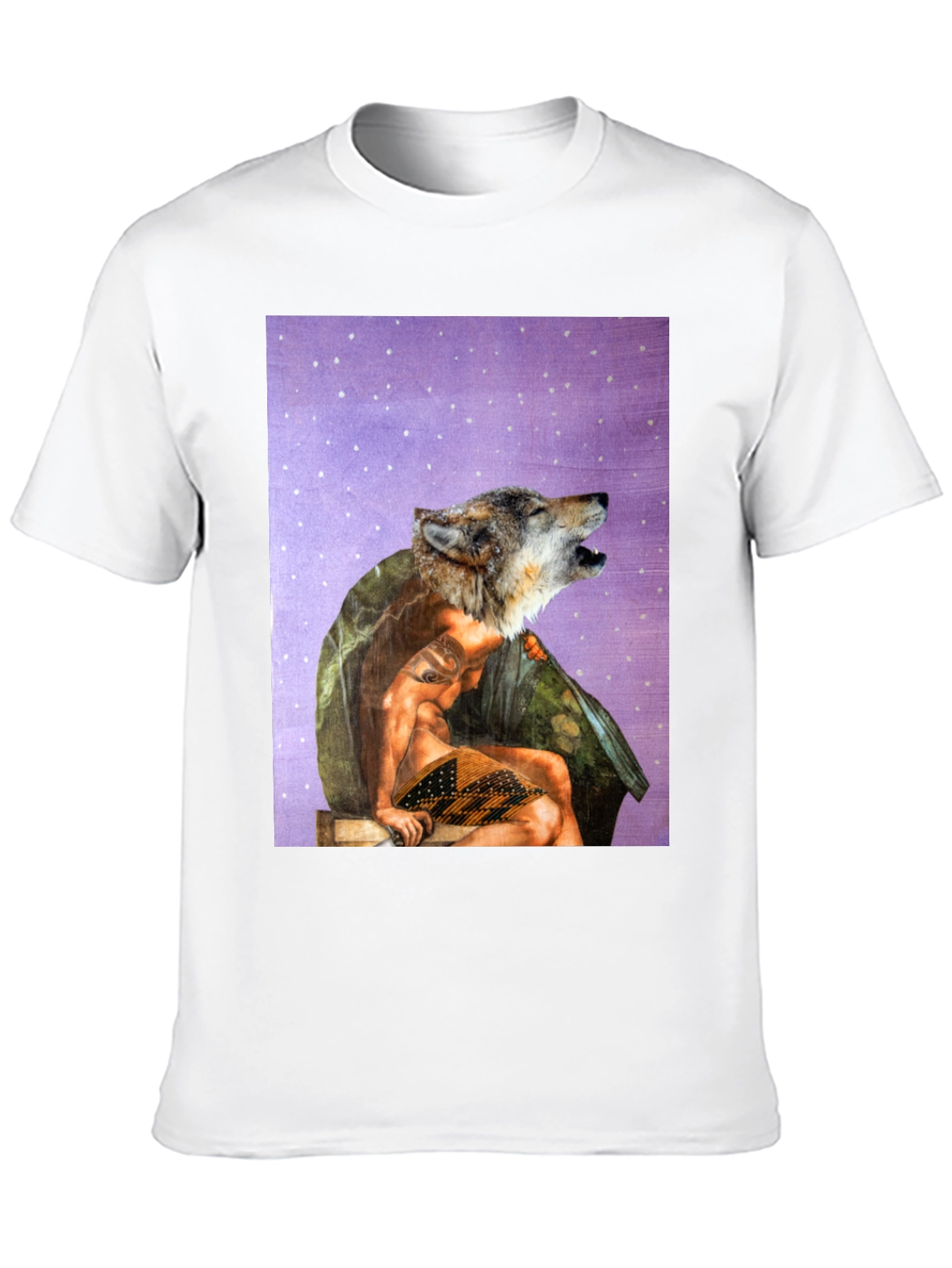 Wolf Man Graphic Tee - Black Cotton Blend