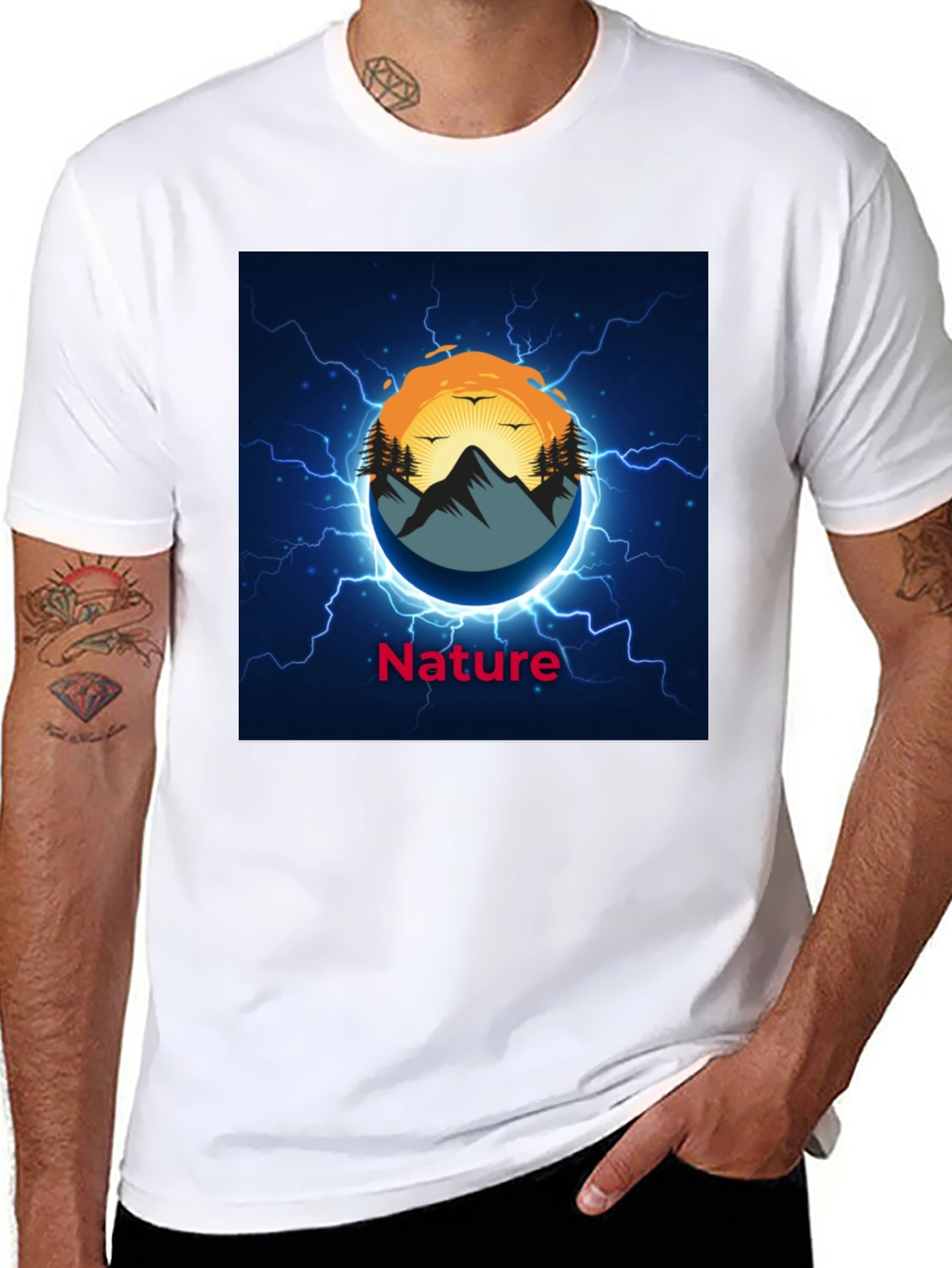 Nature Graphic Black T-Shirt