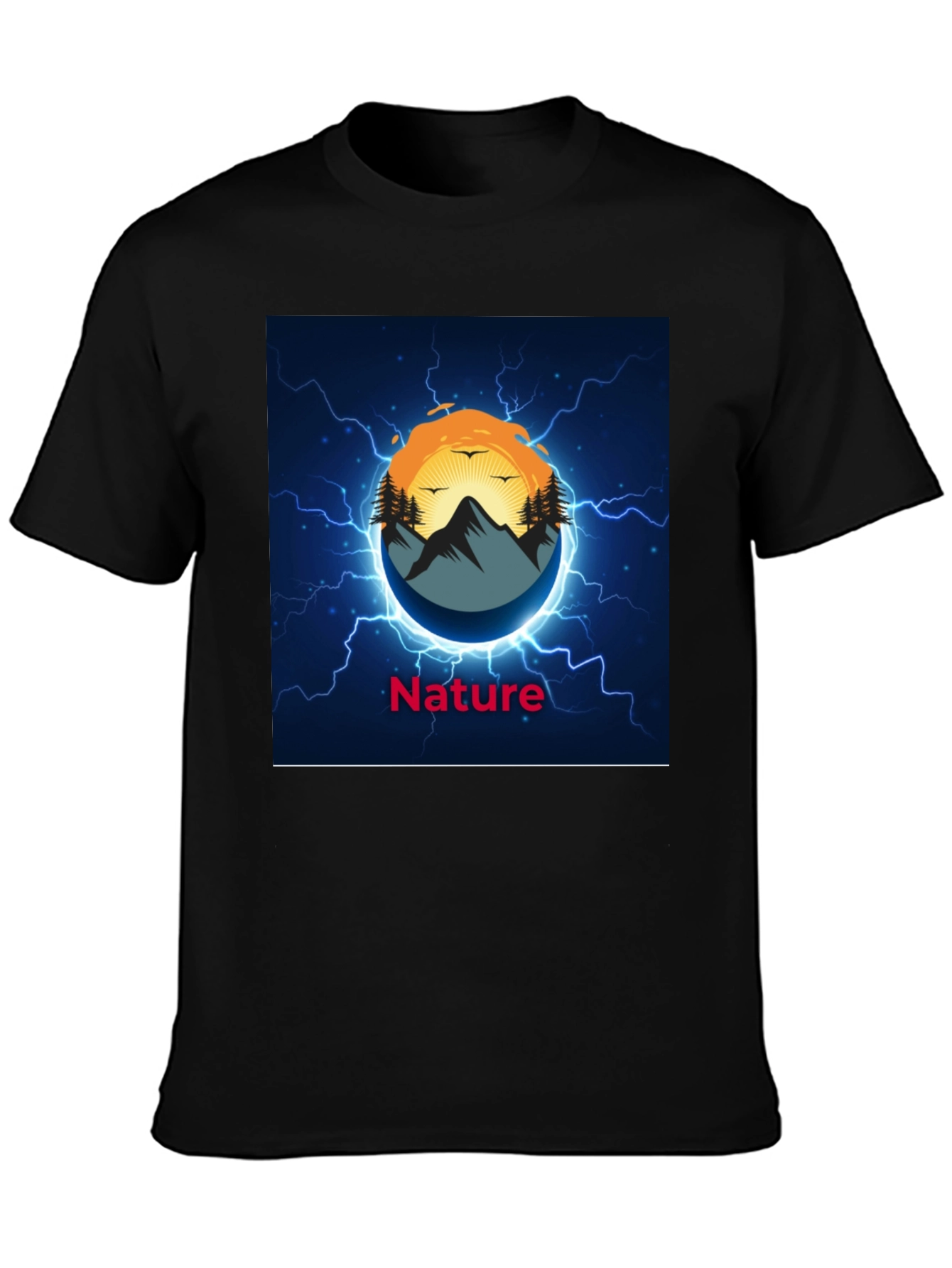Nature Graphic Black T-Shirt