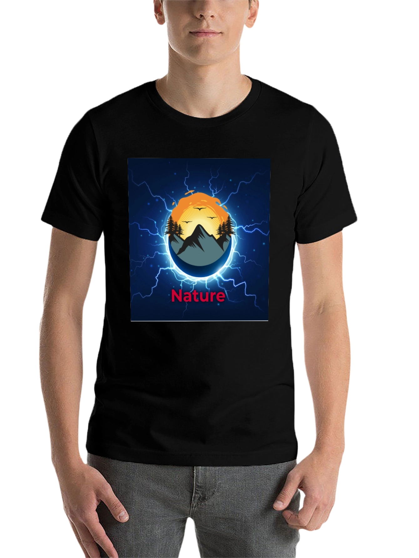 Nature Graphic Black T-Shirt