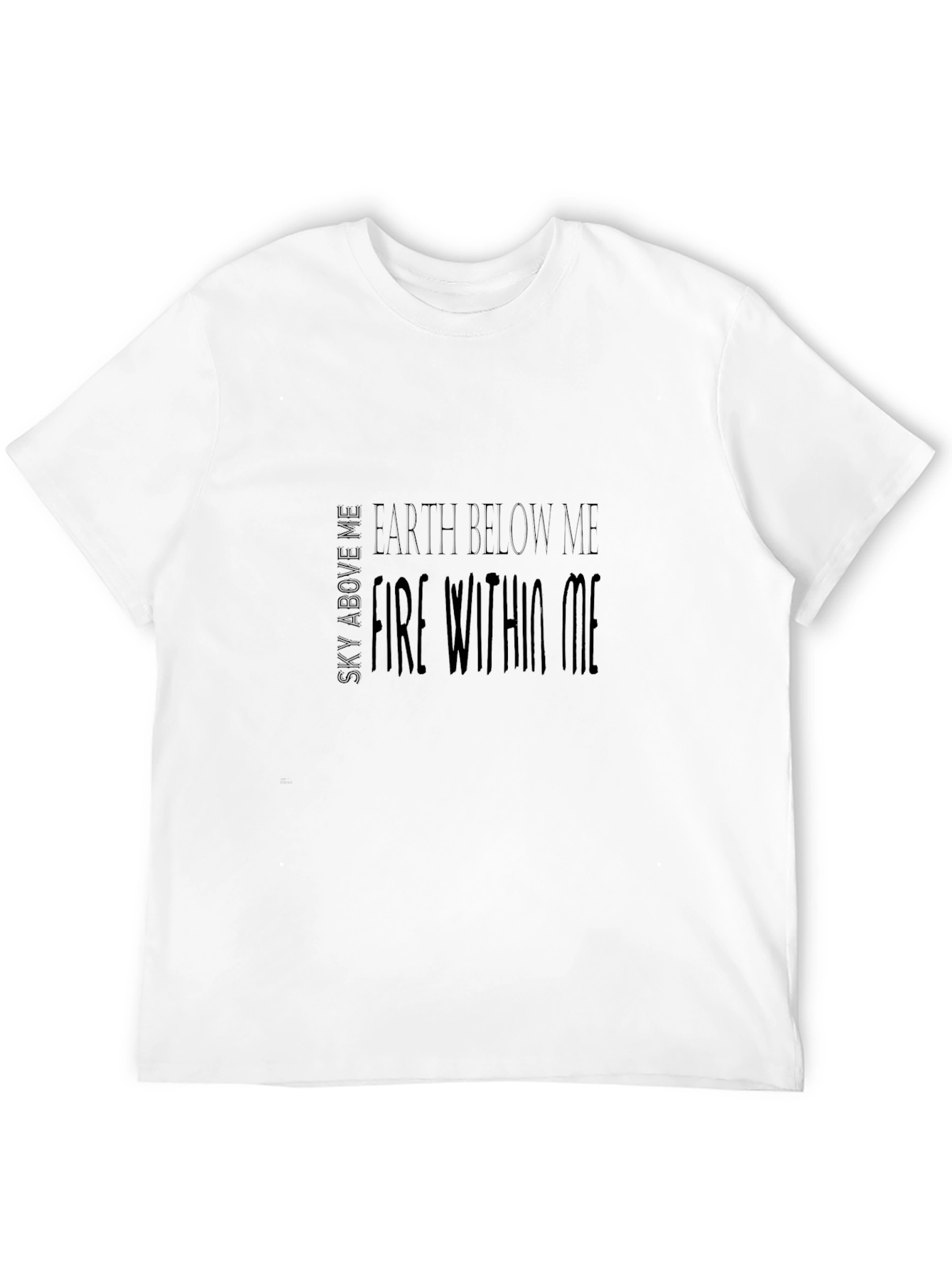 Sky Above Earth Below Fire Within Mens Black T-Shirt