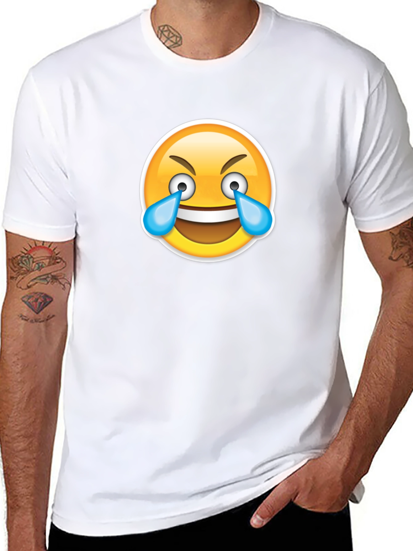 Laughing Emoji T-Shirt - Black Cotton Tee